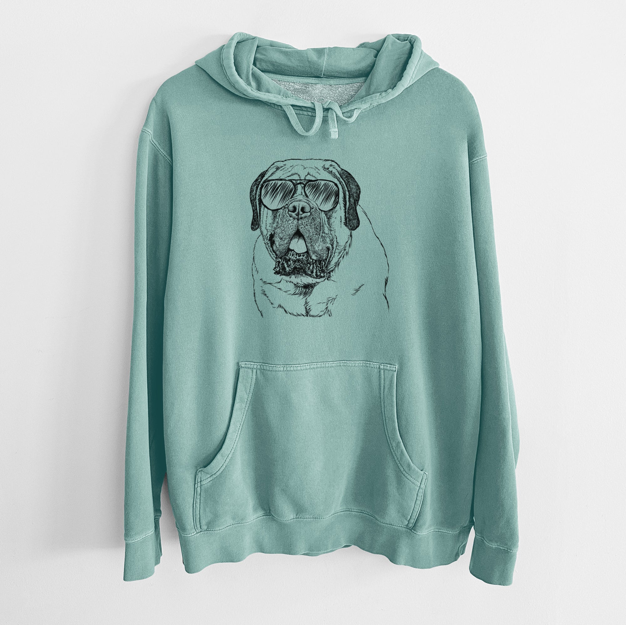 Aviator Jed the English Mastiff - Unisex Pigment Dyed Hoodie