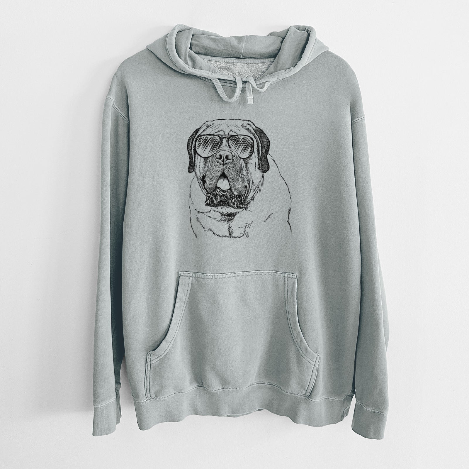 Aviator Jed the English Mastiff - Unisex Pigment Dyed Hoodie