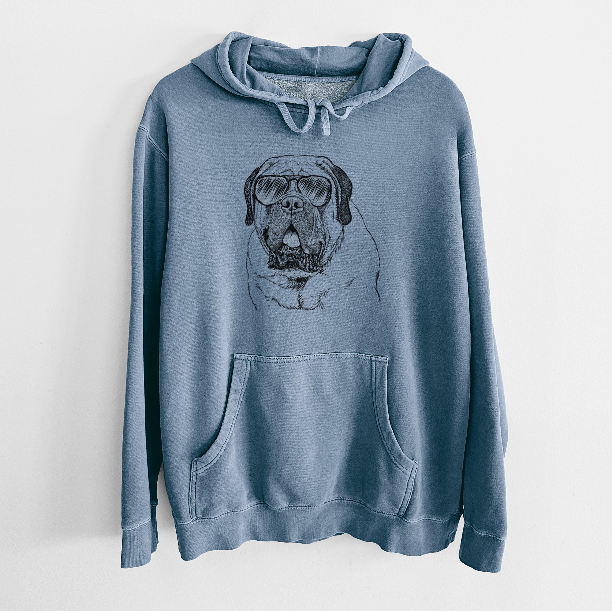 Aviator Jed the English Mastiff - Unisex Pigment Dyed Hoodie