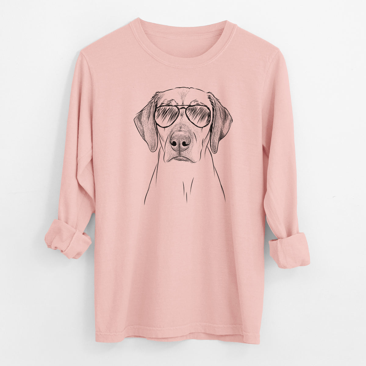 Aviator Jenga the Rhodesian Ridgeback - Men's Heavyweight 100% Cotton Long Sleeve