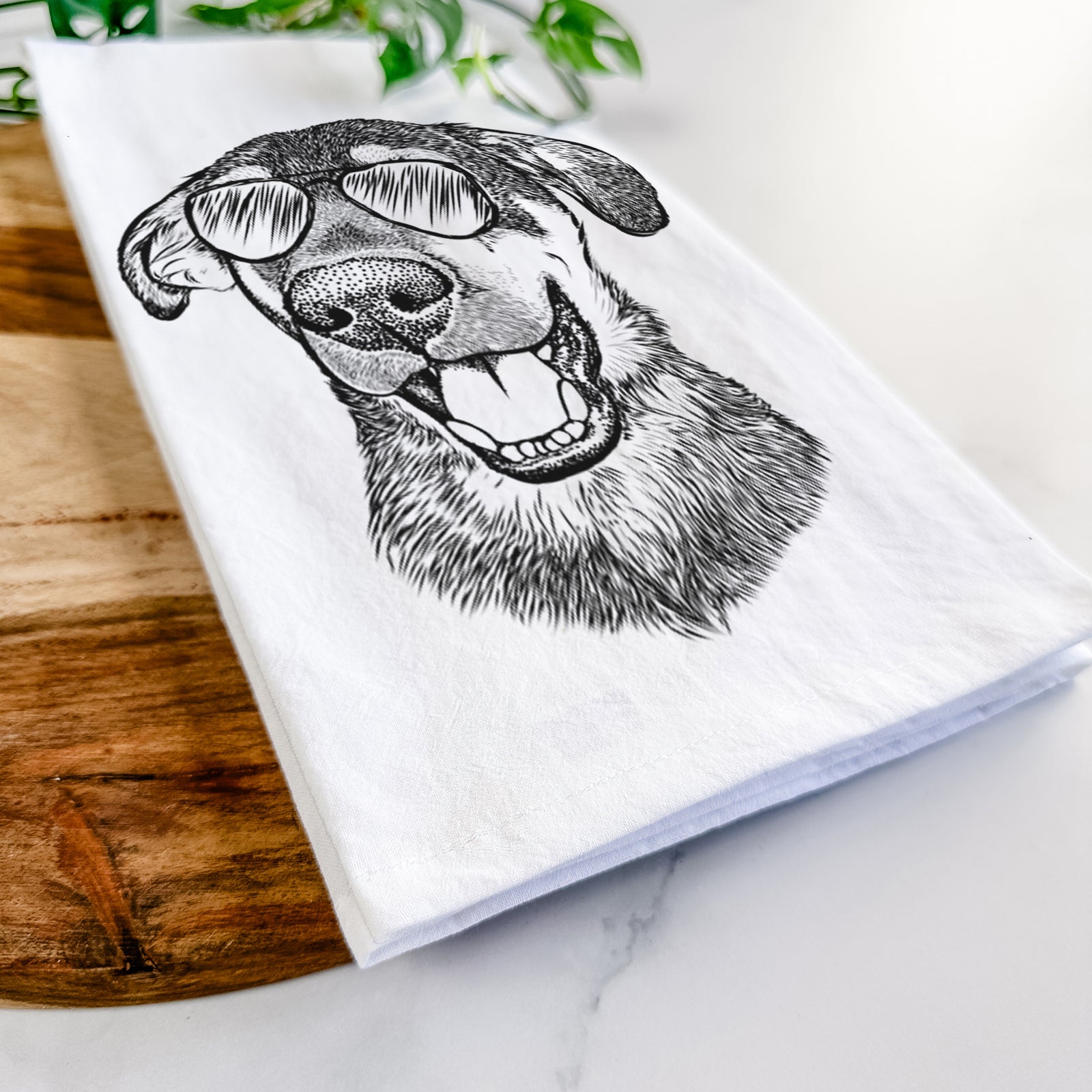 Jet the Mixed Breed Tea Towel