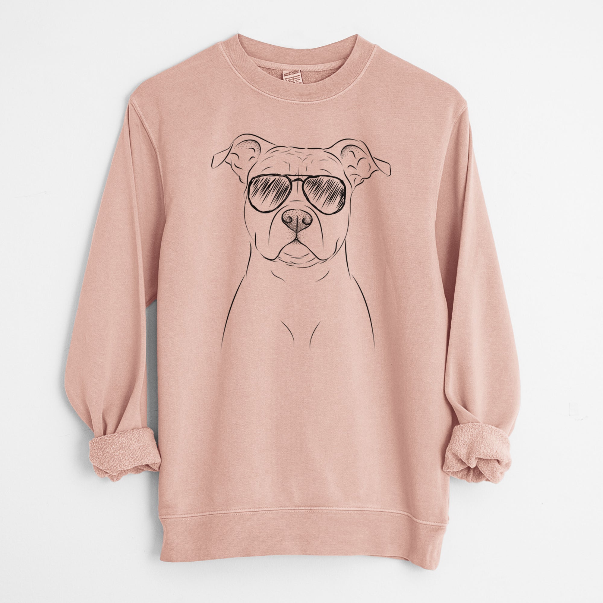 Aviator Jethro the American Staffordshire Terrier - Unisex Pigment Dyed Crew Sweatshirt