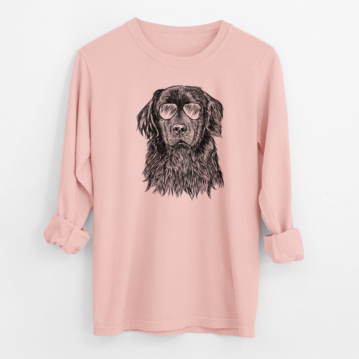 Aviator Jinx the Newfoundland - Men's Heavyweight 100% Cotton Long Sleeve