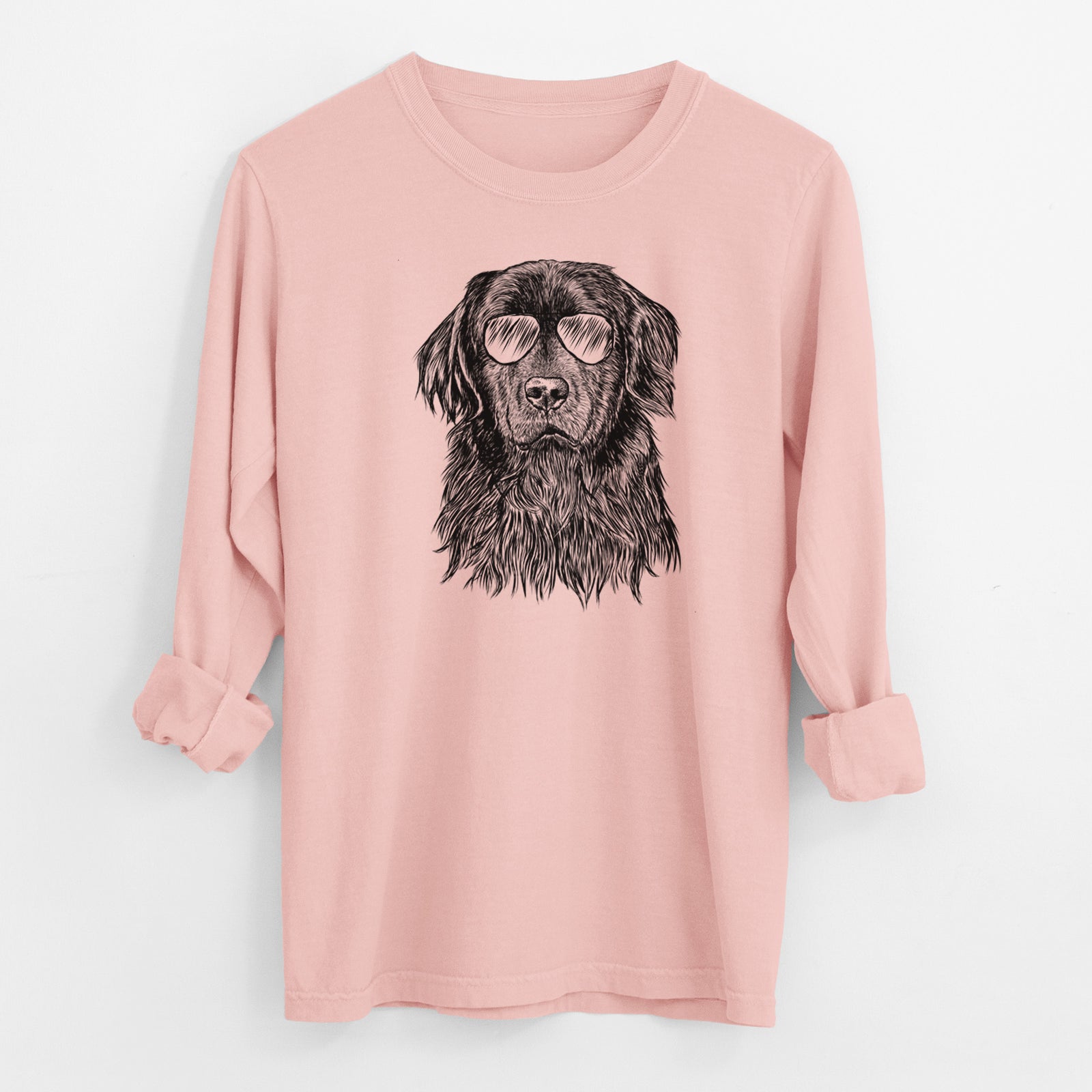 Aviator Jinx the Newfoundland - Men's Heavyweight 100% Cotton Long Sleeve