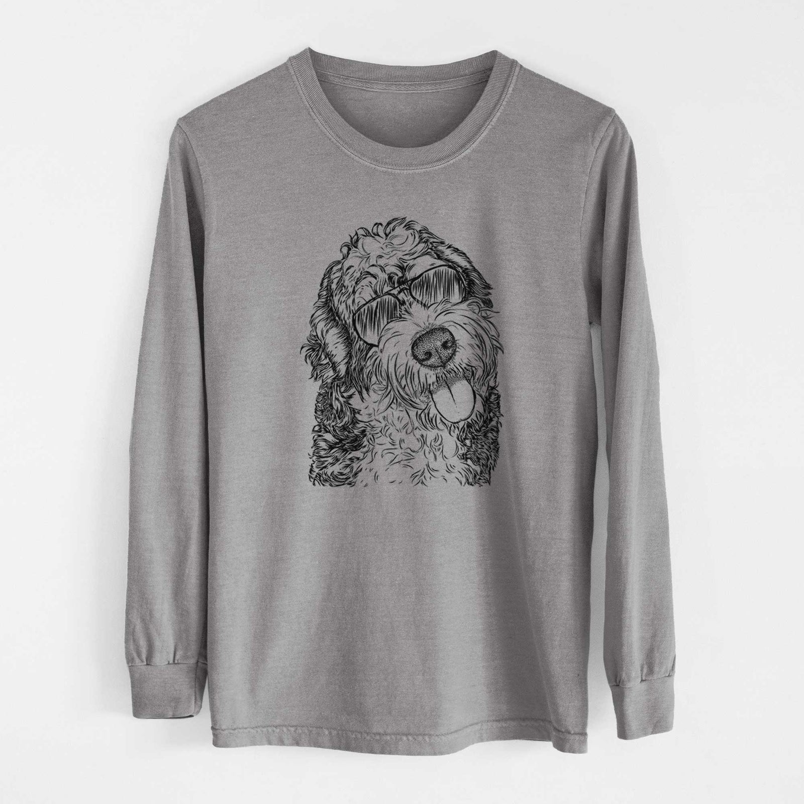 Aviator Kaci the Bernedoodle - Men's Heavyweight 100% Cotton Long Sleeve