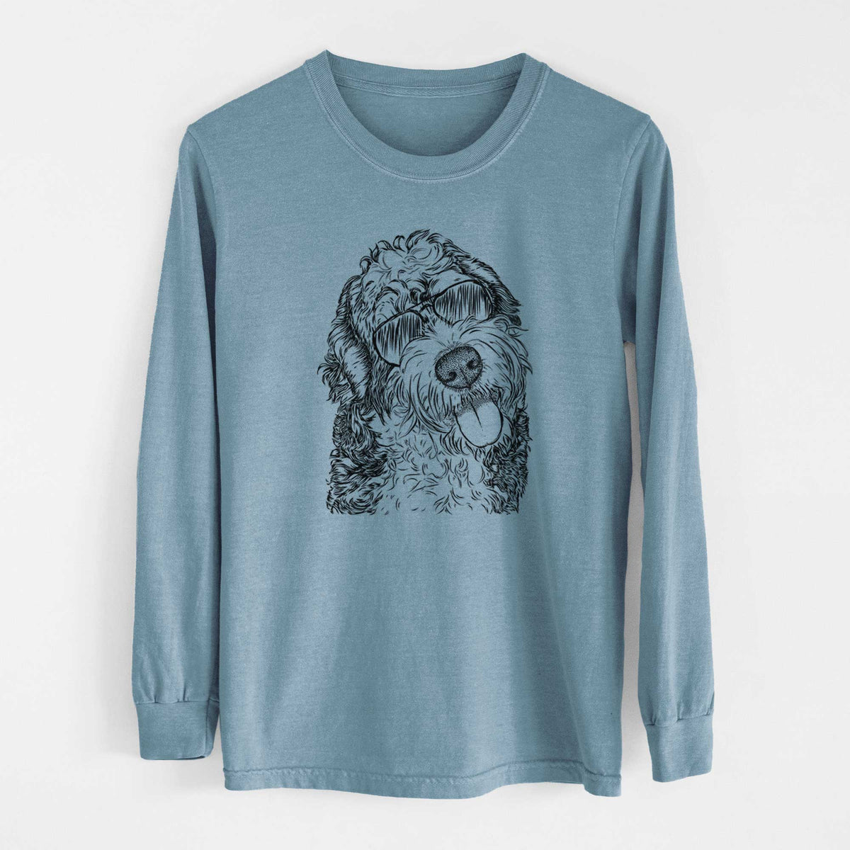 Aviator Kaci the Bernedoodle - Men's Heavyweight 100% Cotton Long Sleeve
