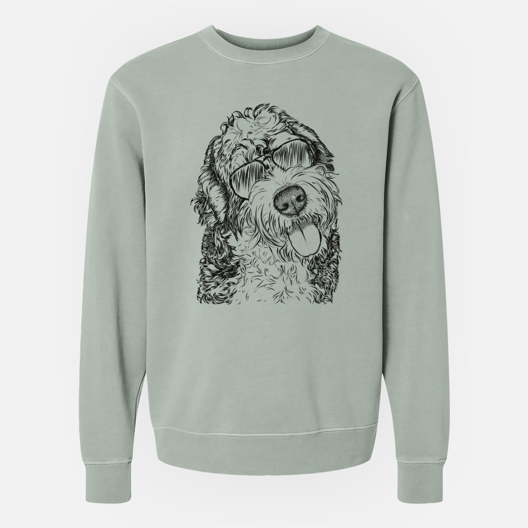 Aviator Kaci the Bernedoodle - Unisex Pigment Dyed Crew Sweatshirt