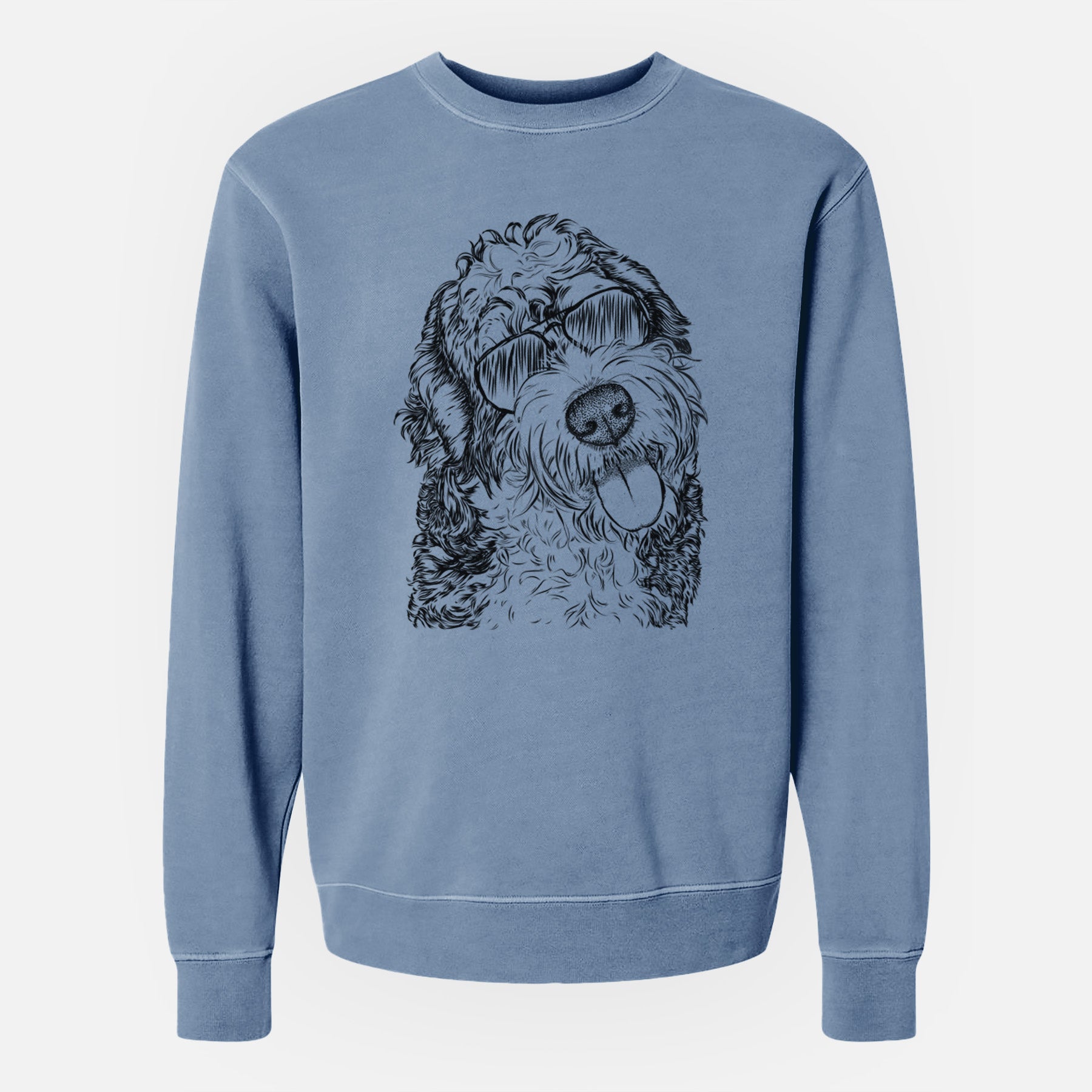 Aviator Kaci the Bernedoodle - Unisex Pigment Dyed Crew Sweatshirt