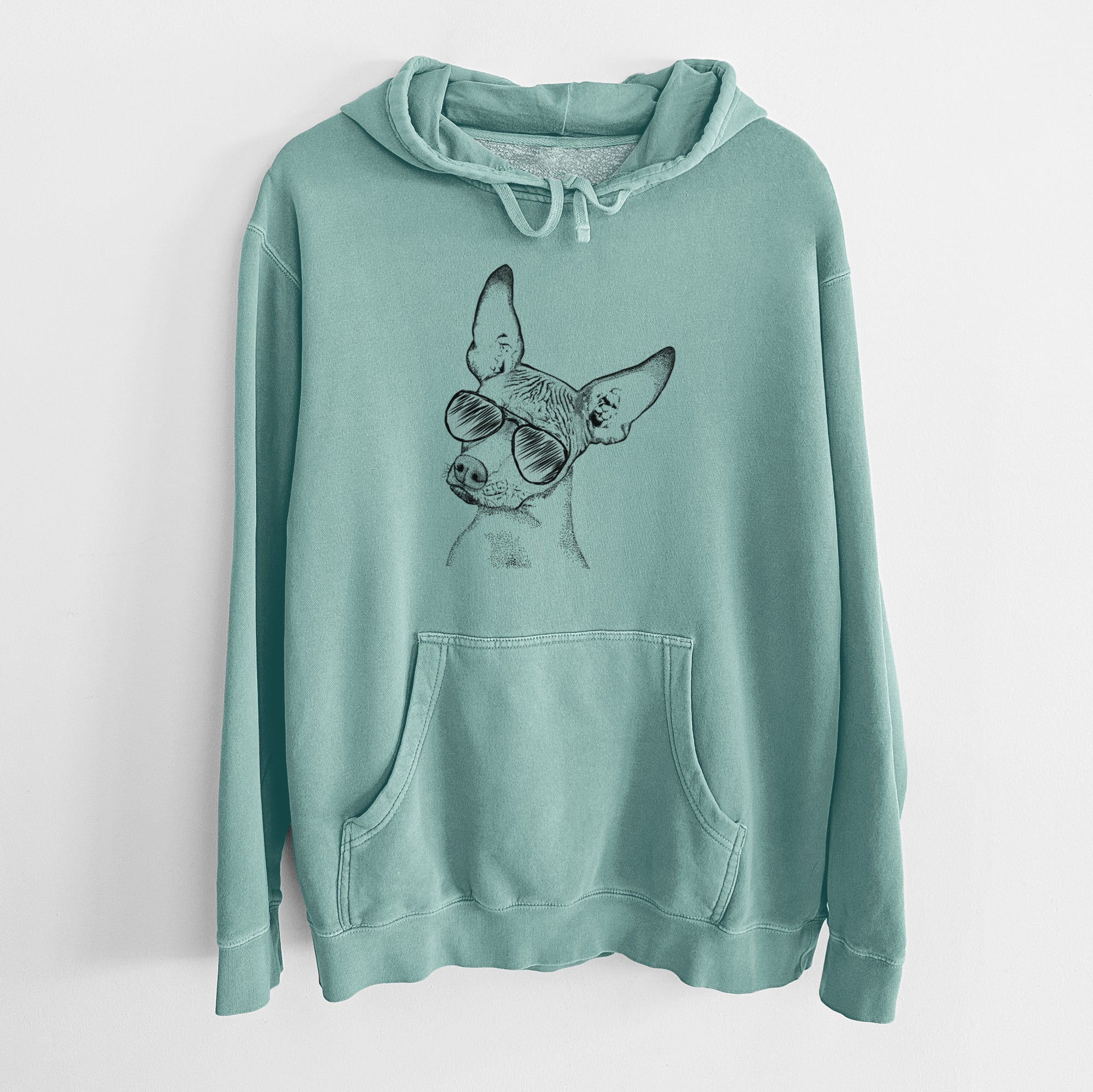 Aviator Kahlo the Xoloitzcuintli - Unisex Pigment Dyed Hoodie