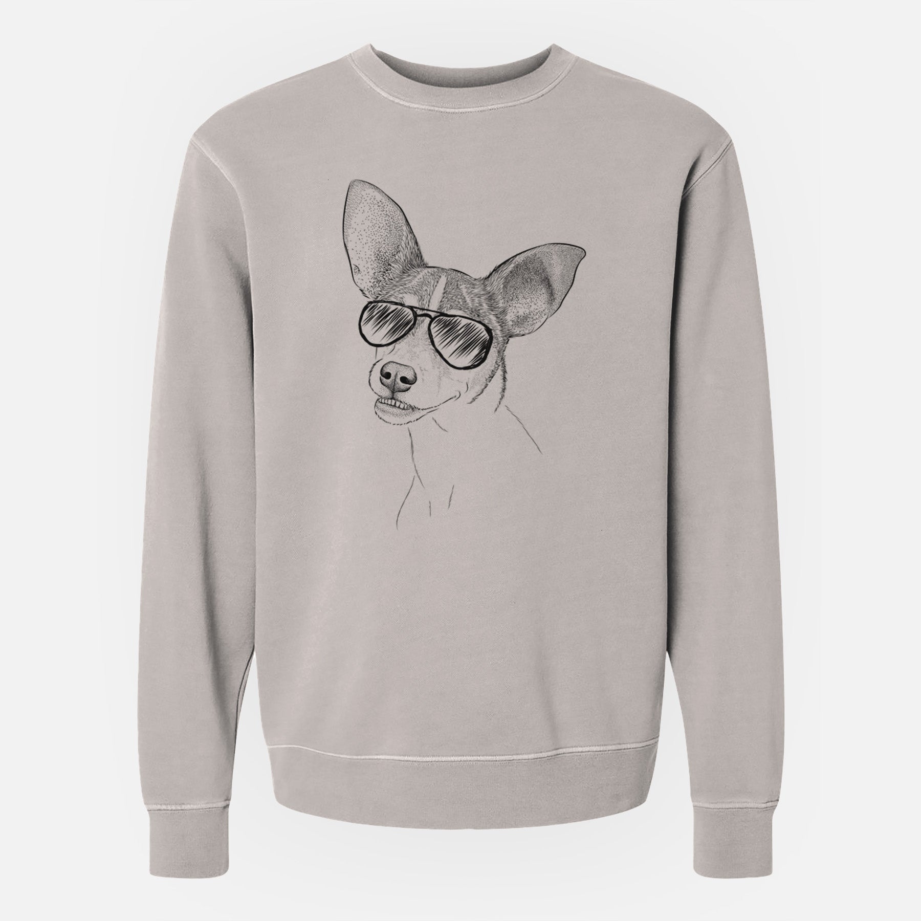 Aviator Kailani the Chihuahua Mix - Unisex Pigment Dyed Crew Sweatshirt