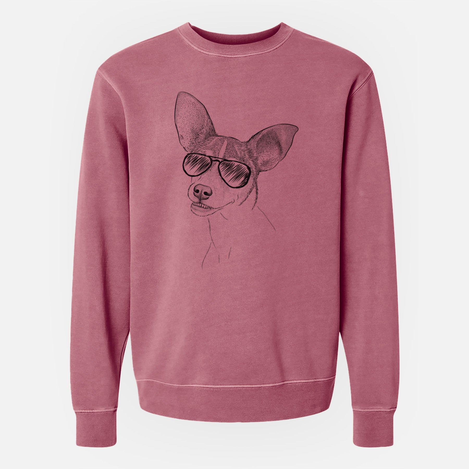 Aviator Kailani the Chihuahua Mix - Unisex Pigment Dyed Crew Sweatshirt