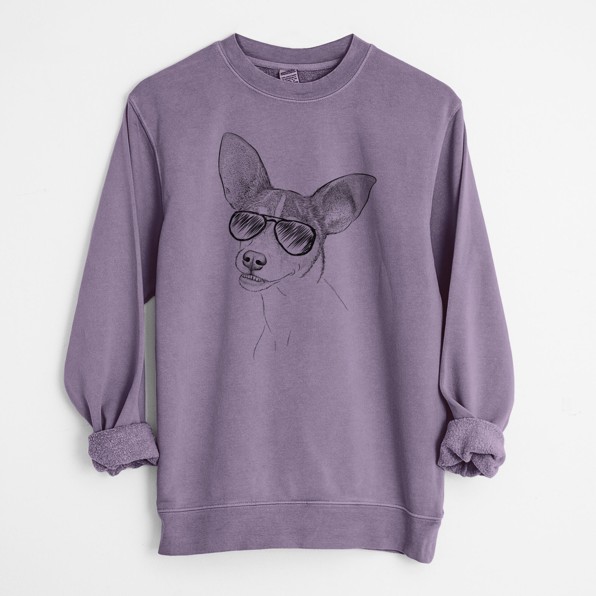 Aviator Kailani the Chihuahua Mix - Unisex Pigment Dyed Crew Sweatshirt