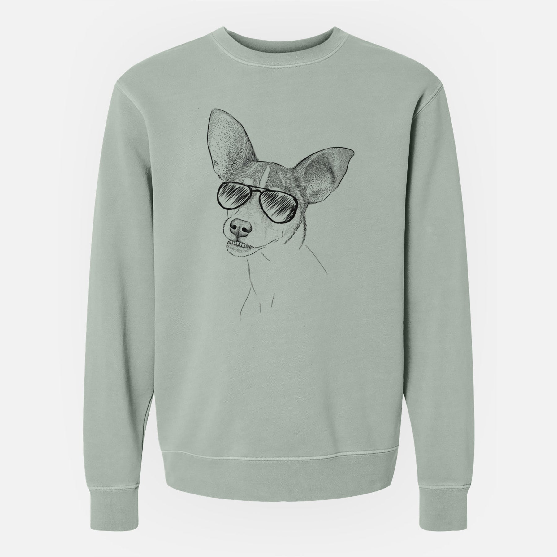 Aviator Kailani the Chihuahua Mix - Unisex Pigment Dyed Crew Sweatshirt