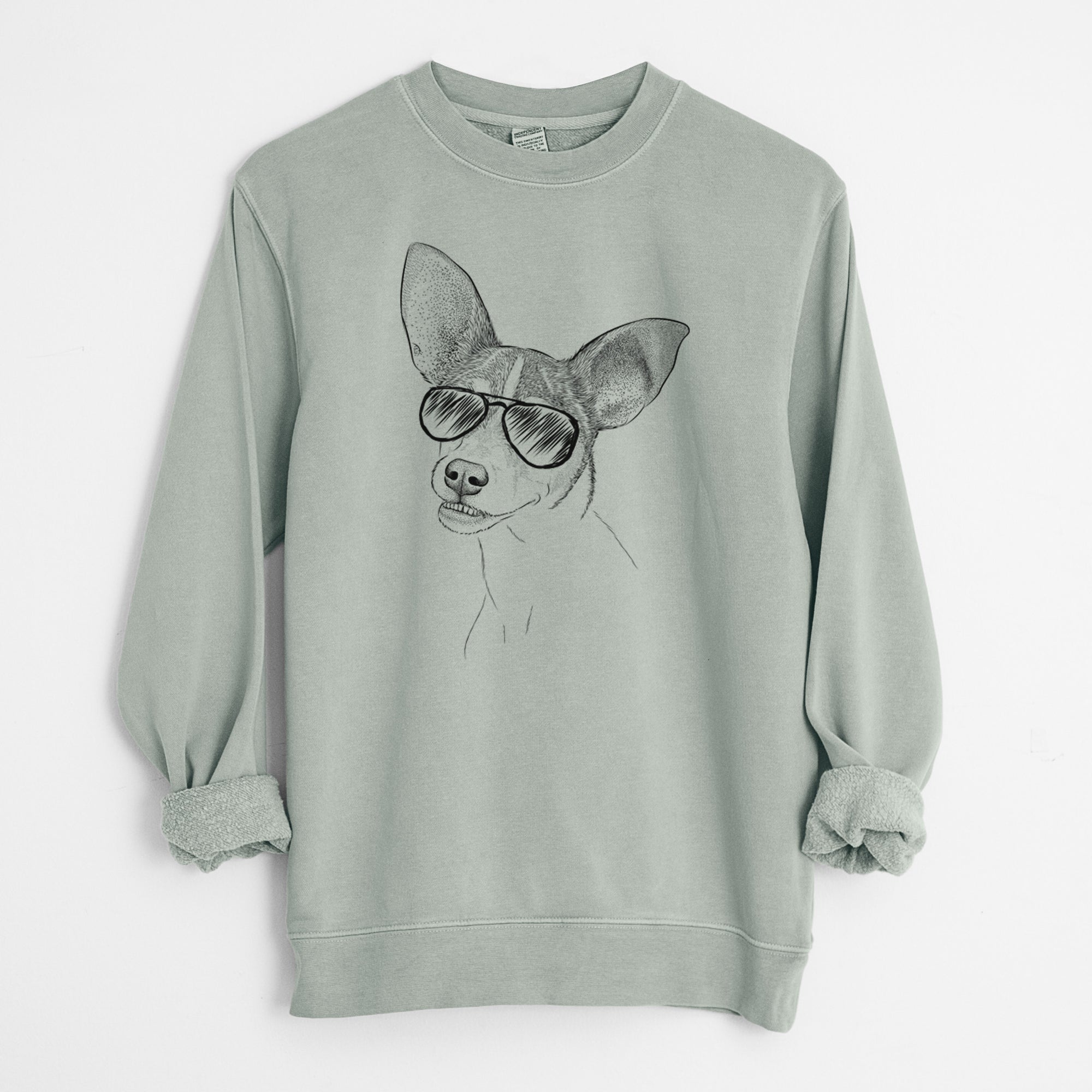 Aviator Kailani the Chihuahua Mix - Unisex Pigment Dyed Crew Sweatshirt