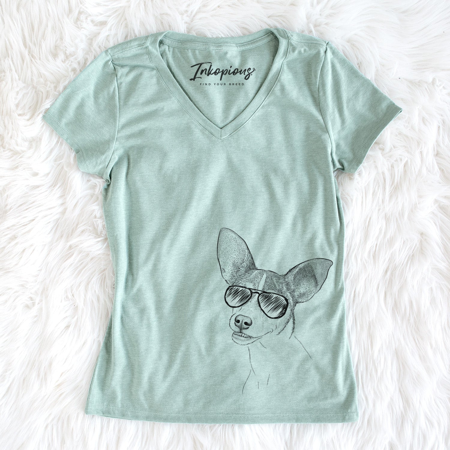 Aviator Kailani the Chihuahua Mix - Women's V-neck Shirt