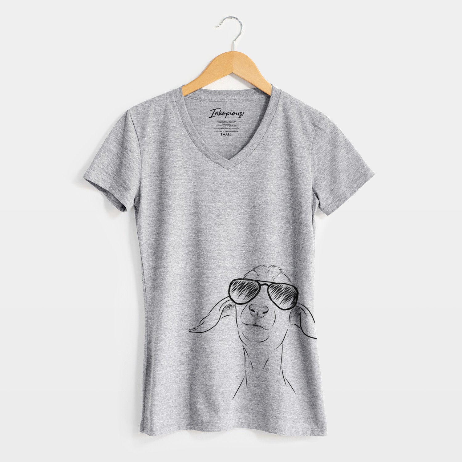 Aviator Kara Dune the Spanish Boer Goat - Women's V-neck Shirt