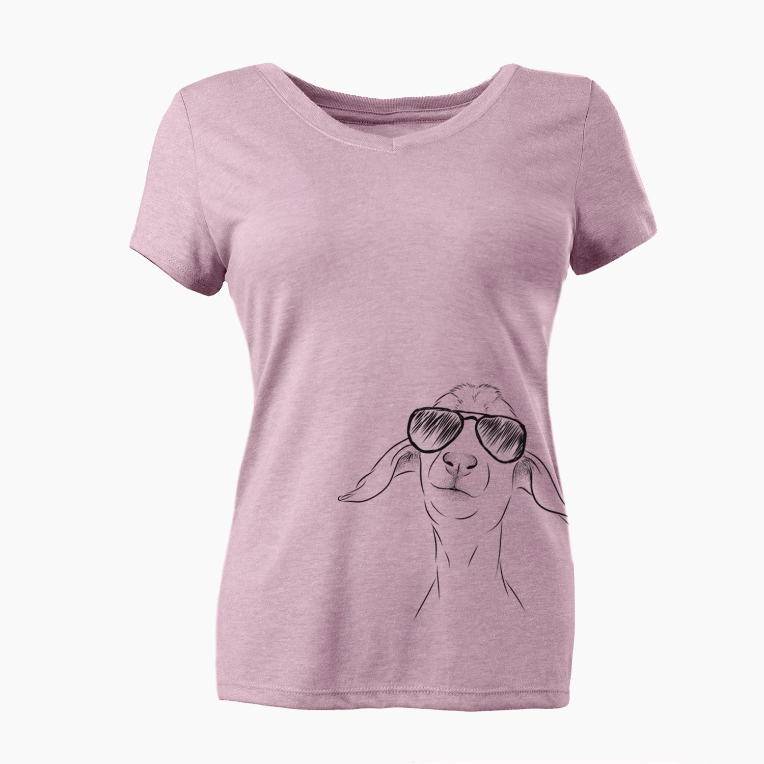 Aviator Kara Dune the Spanish Boer Goat - Women's V-neck Shirt