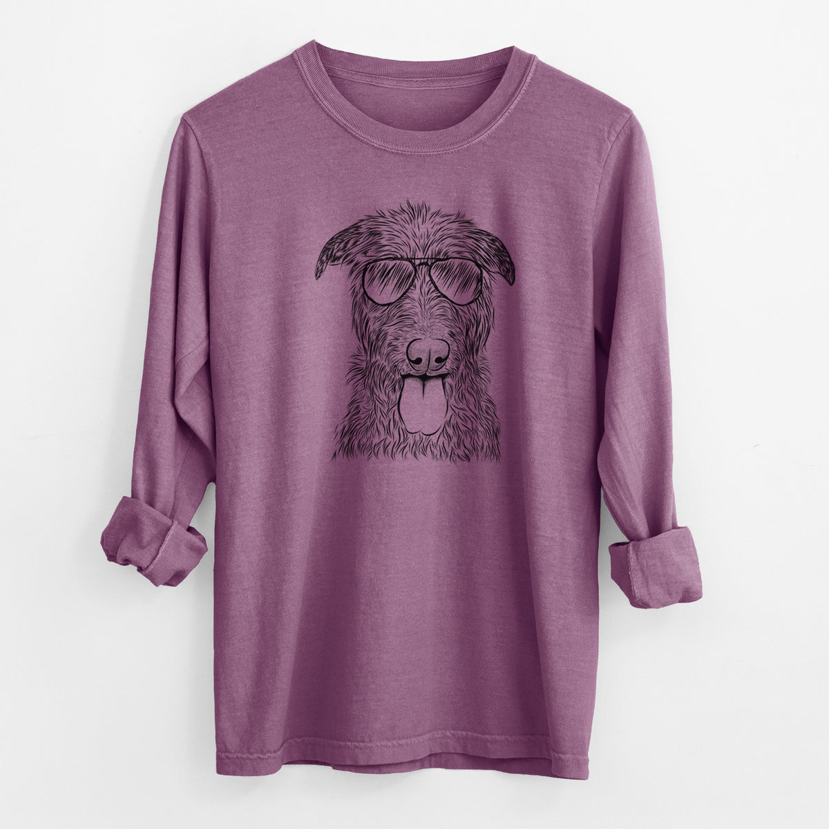 Aviator Keeva the Irish Wolfhound - Men's Heavyweight 100% Cotton Long Sleeve