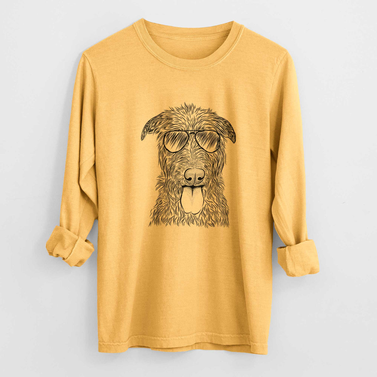 Aviator Keeva the Irish Wolfhound - Men's Heavyweight 100% Cotton Long Sleeve