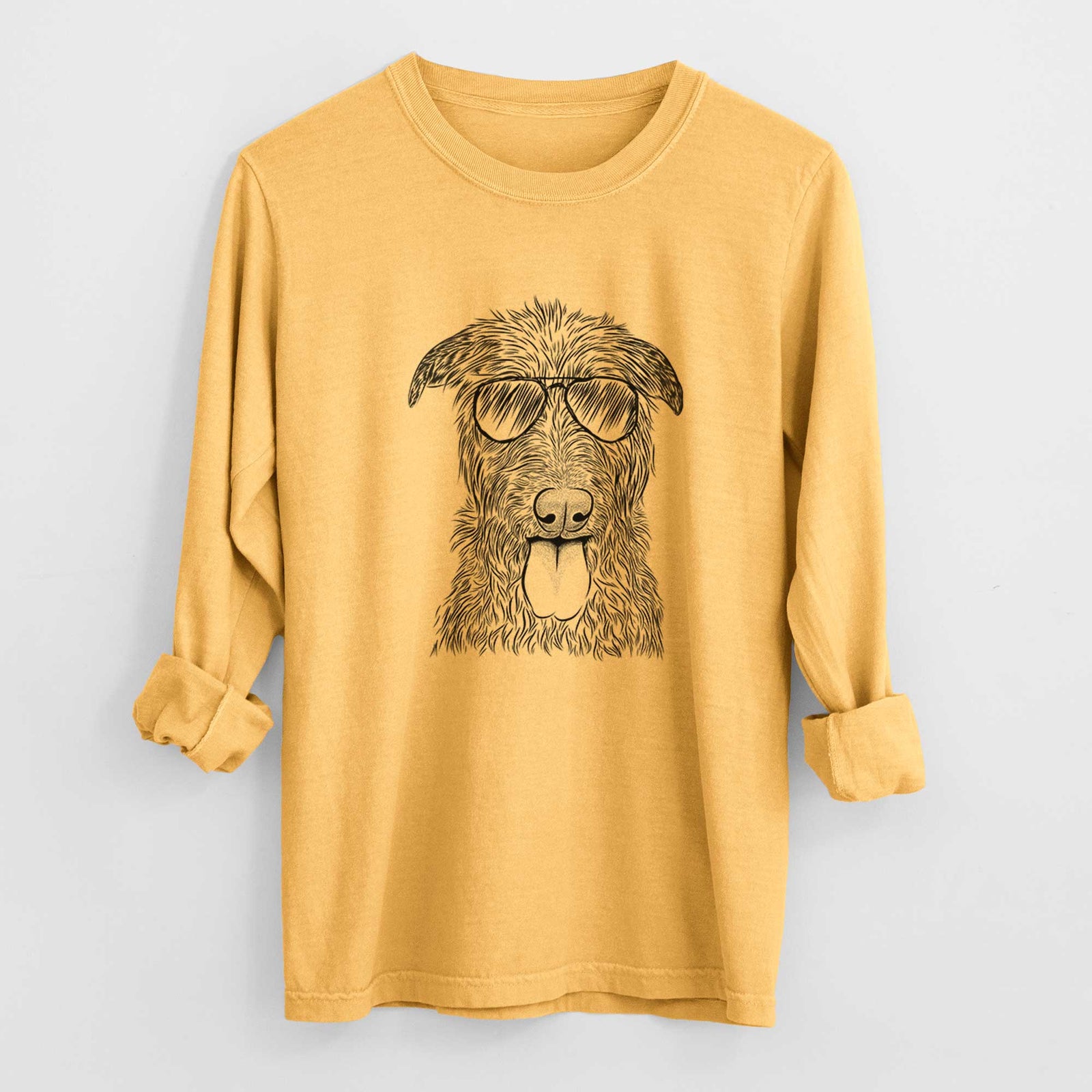 Aviator Keeva the Irish Wolfhound - Men's Heavyweight 100% Cotton Long Sleeve