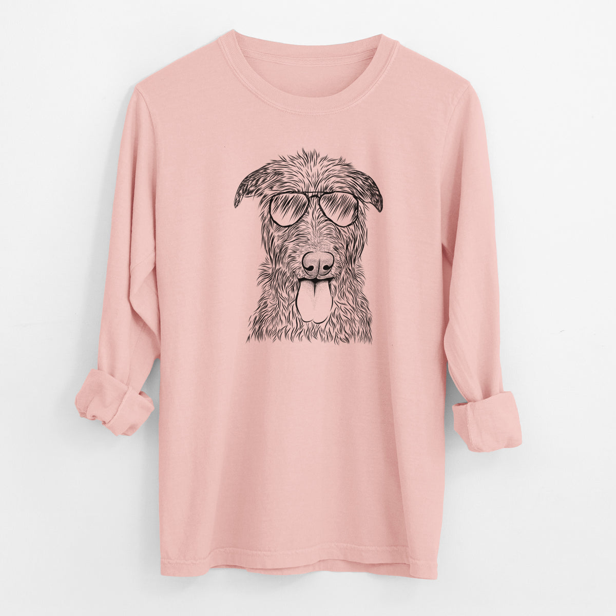 Aviator Keeva the Irish Wolfhound - Men's Heavyweight 100% Cotton Long Sleeve