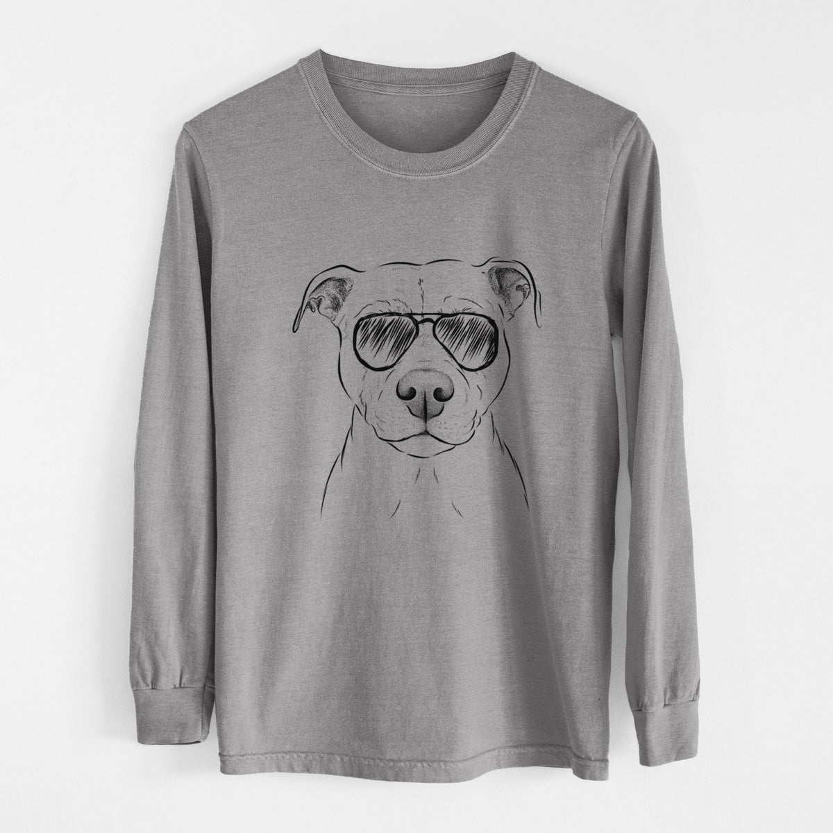 Aviator Khaleesi the Pitbull - Men's Heavyweight 100% Cotton Long Sleeve