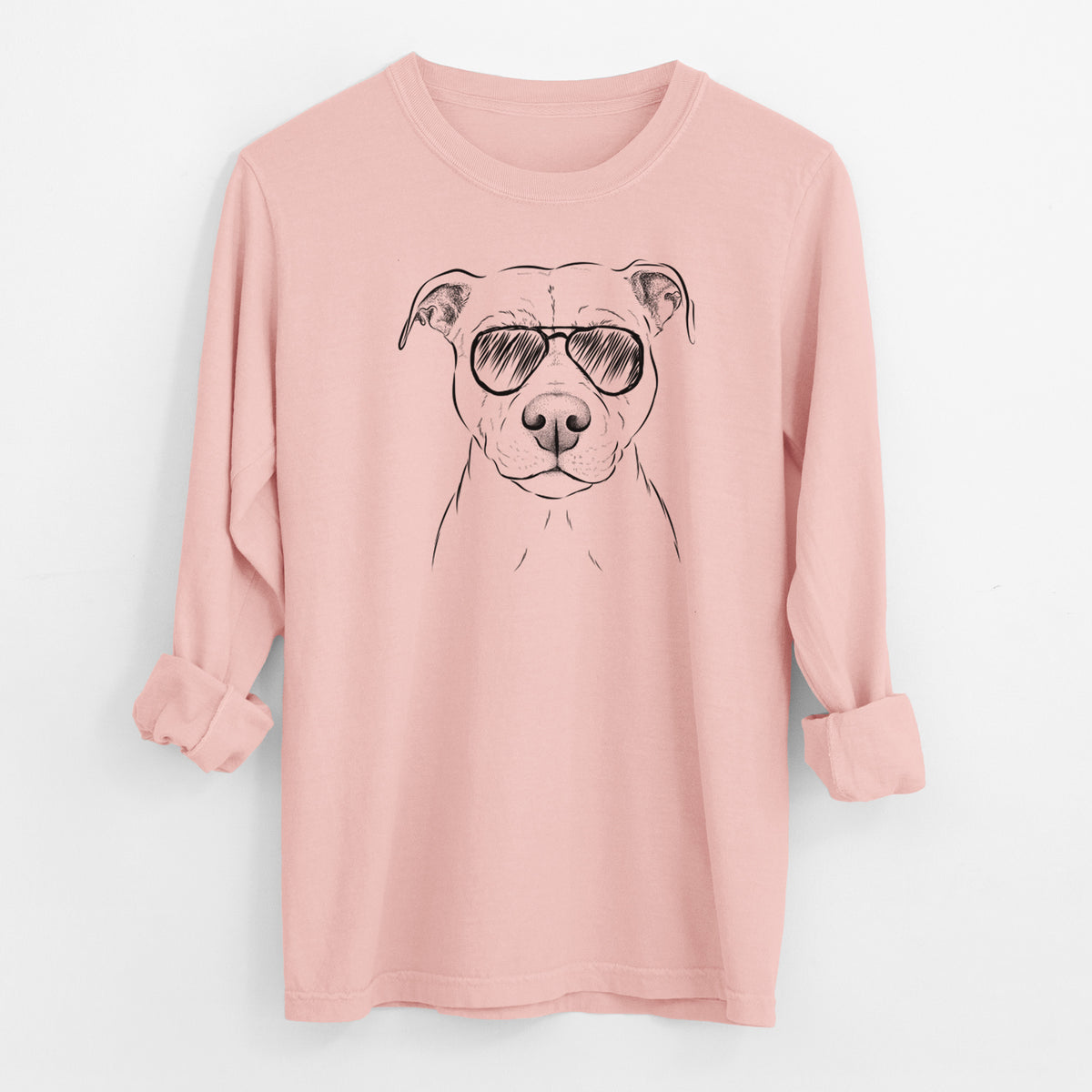 Aviator Khaleesi the Pitbull - Men's Heavyweight 100% Cotton Long Sleeve