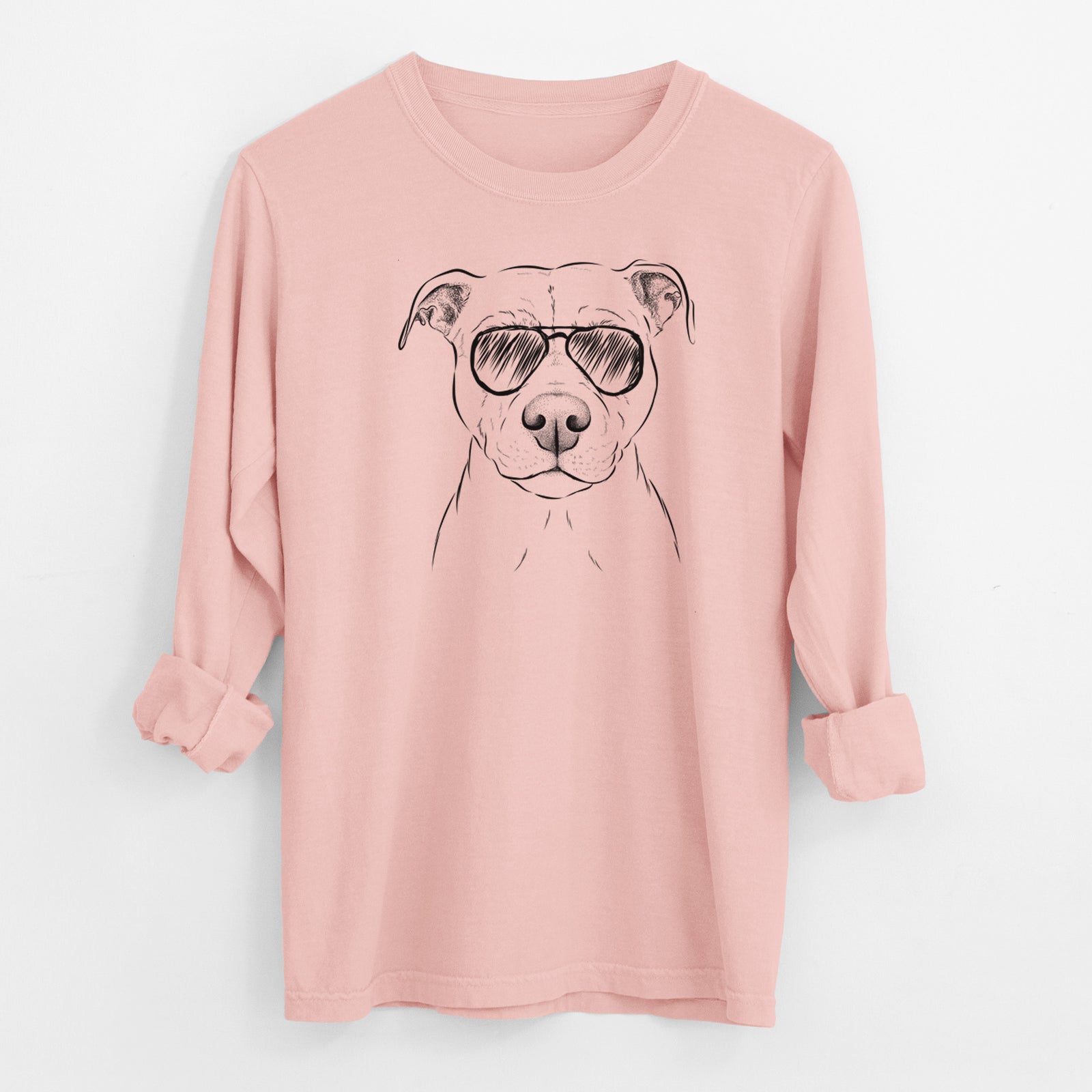 Aviator Khaleesi the Pitbull - Men's Heavyweight 100% Cotton Long Sleeve