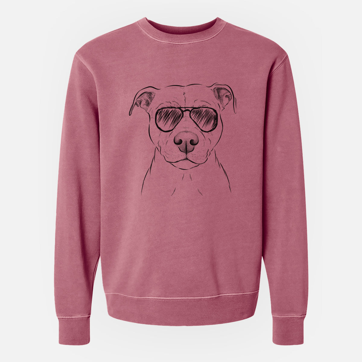 Aviator Khaleesi the Pitbull - Unisex Pigment Dyed Crew Sweatshirt