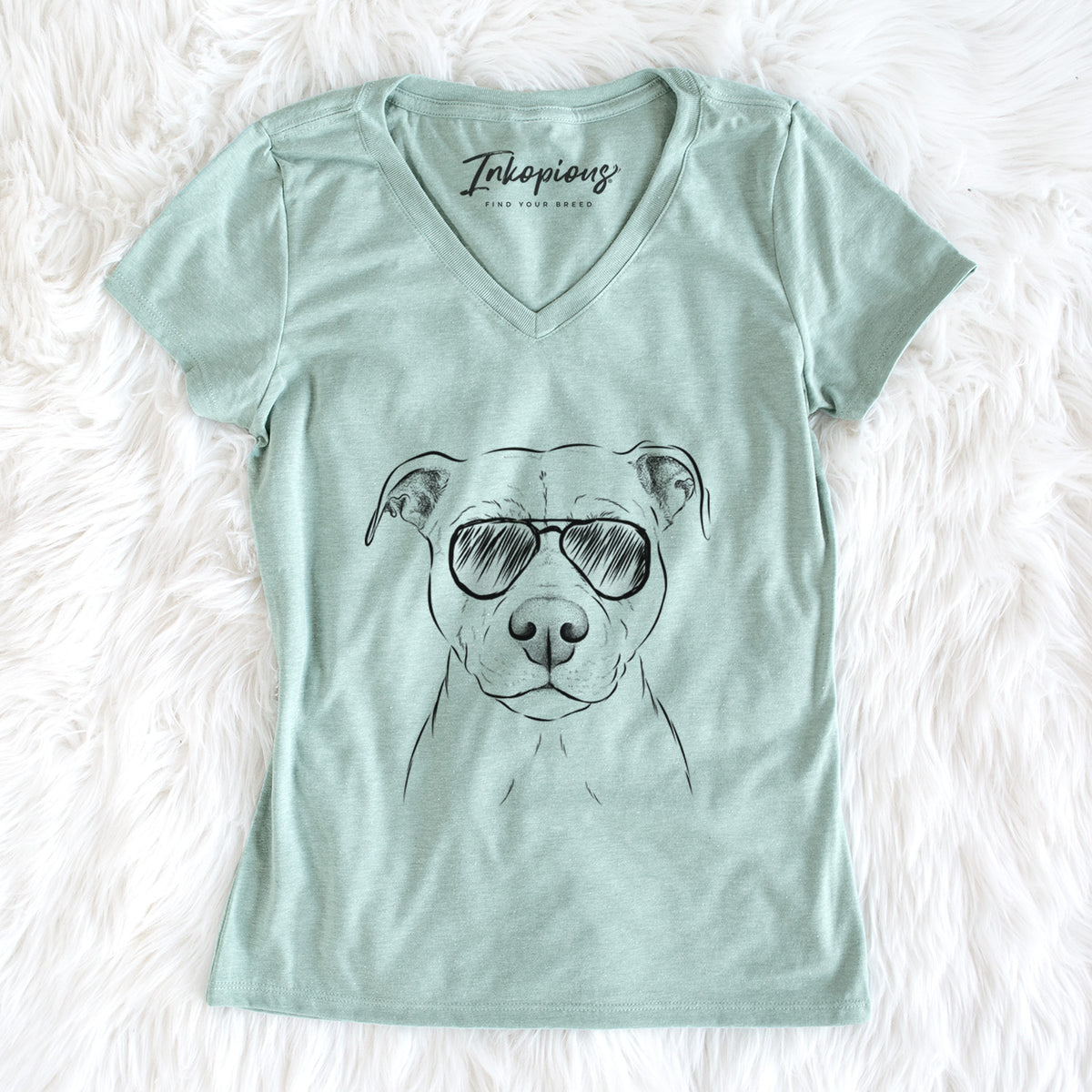 Aviator Khaleesi the Pitbull - Women's V-neck Shirt