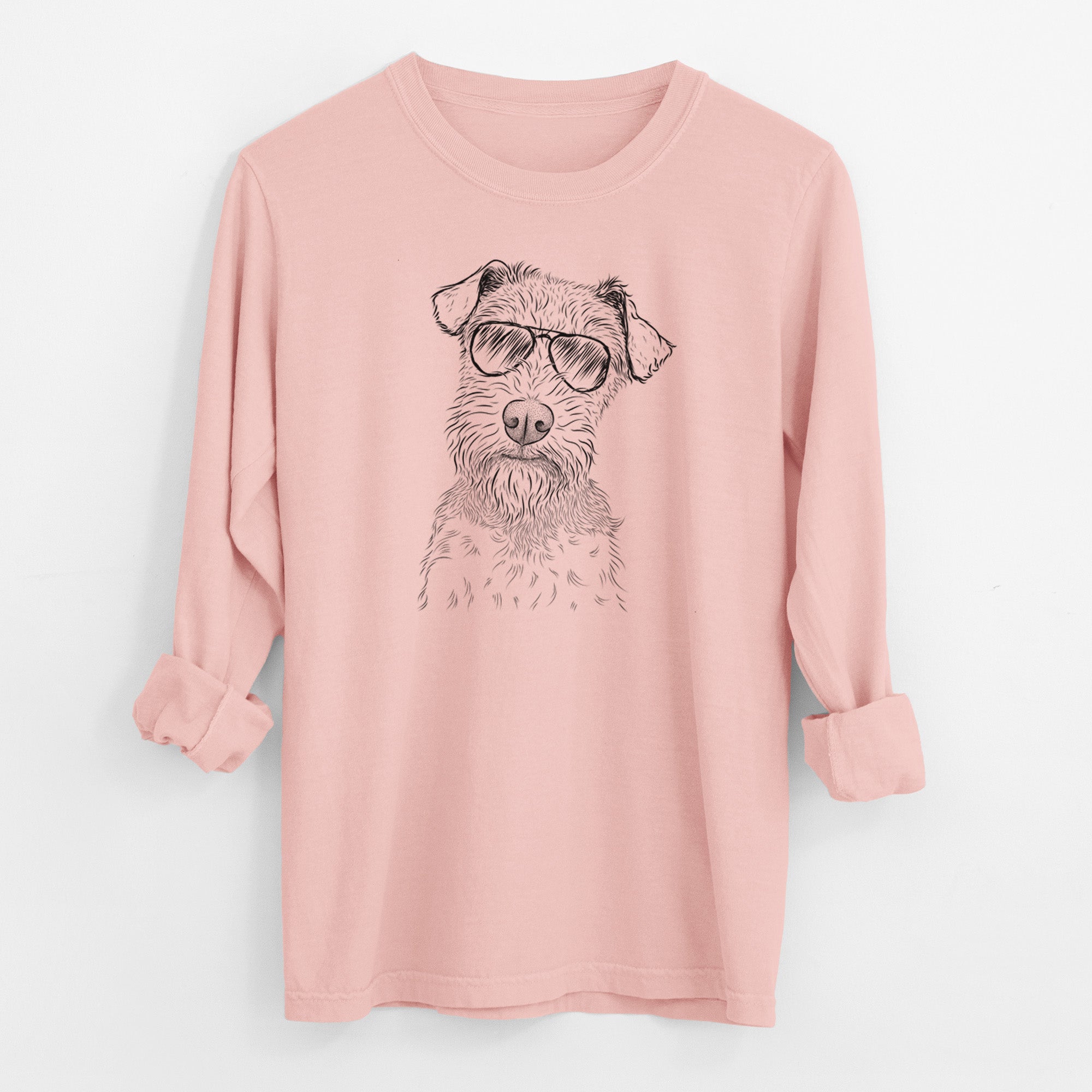 Aviator Kiara the Welsh Terrier - Men's Heavyweight 100% Cotton Long Sleeve