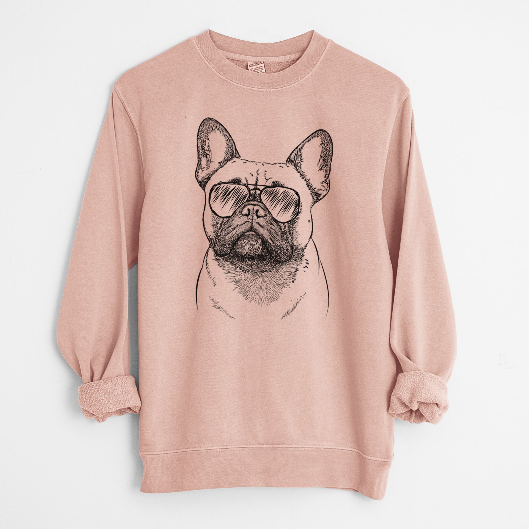 Aviator Kingsleigh the French Bulldog - Unisex Pigment Dyed Crew Sweatshirt