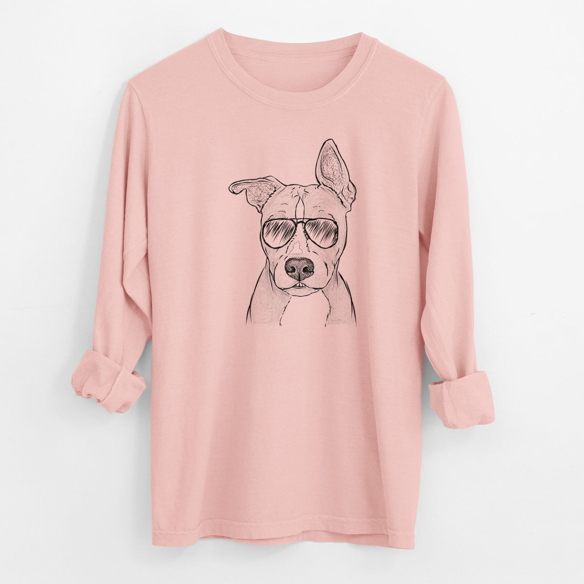 Aviator Kisses the Pitbull - Men's Heavyweight 100% Cotton Long Sleeve