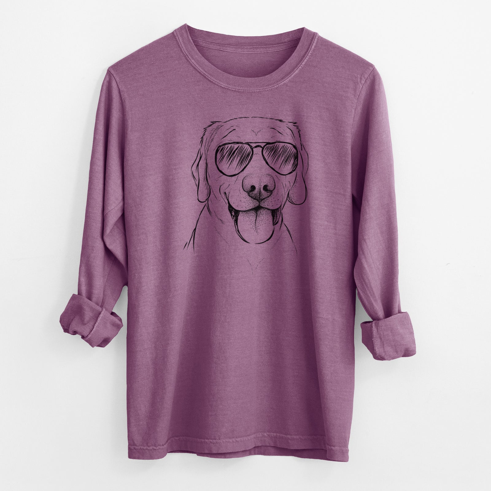 Aviator Klay the Labrador Retriever - Men's Heavyweight 100% Cotton Long Sleeve