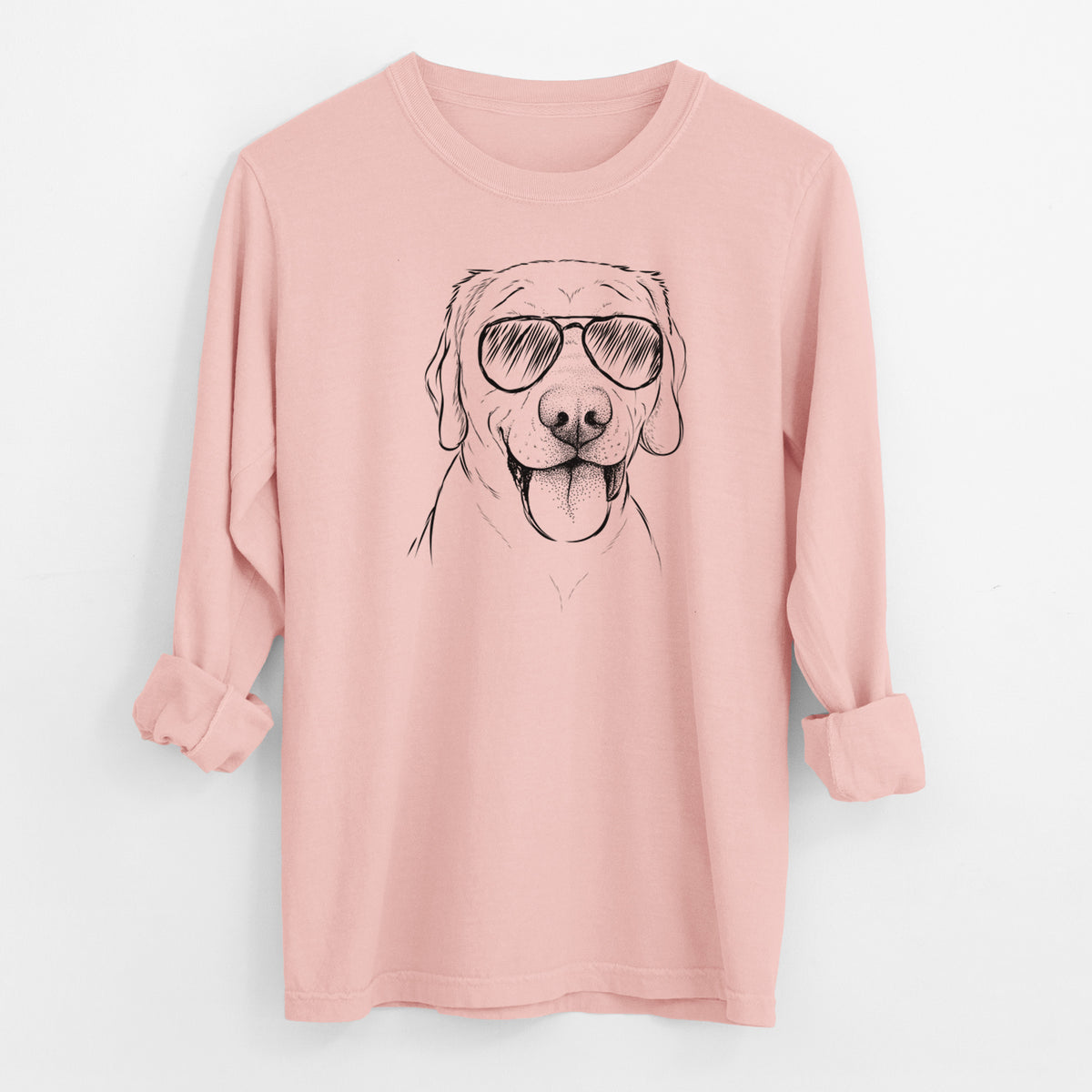Aviator Klay the Labrador Retriever - Men's Heavyweight 100% Cotton Long Sleeve