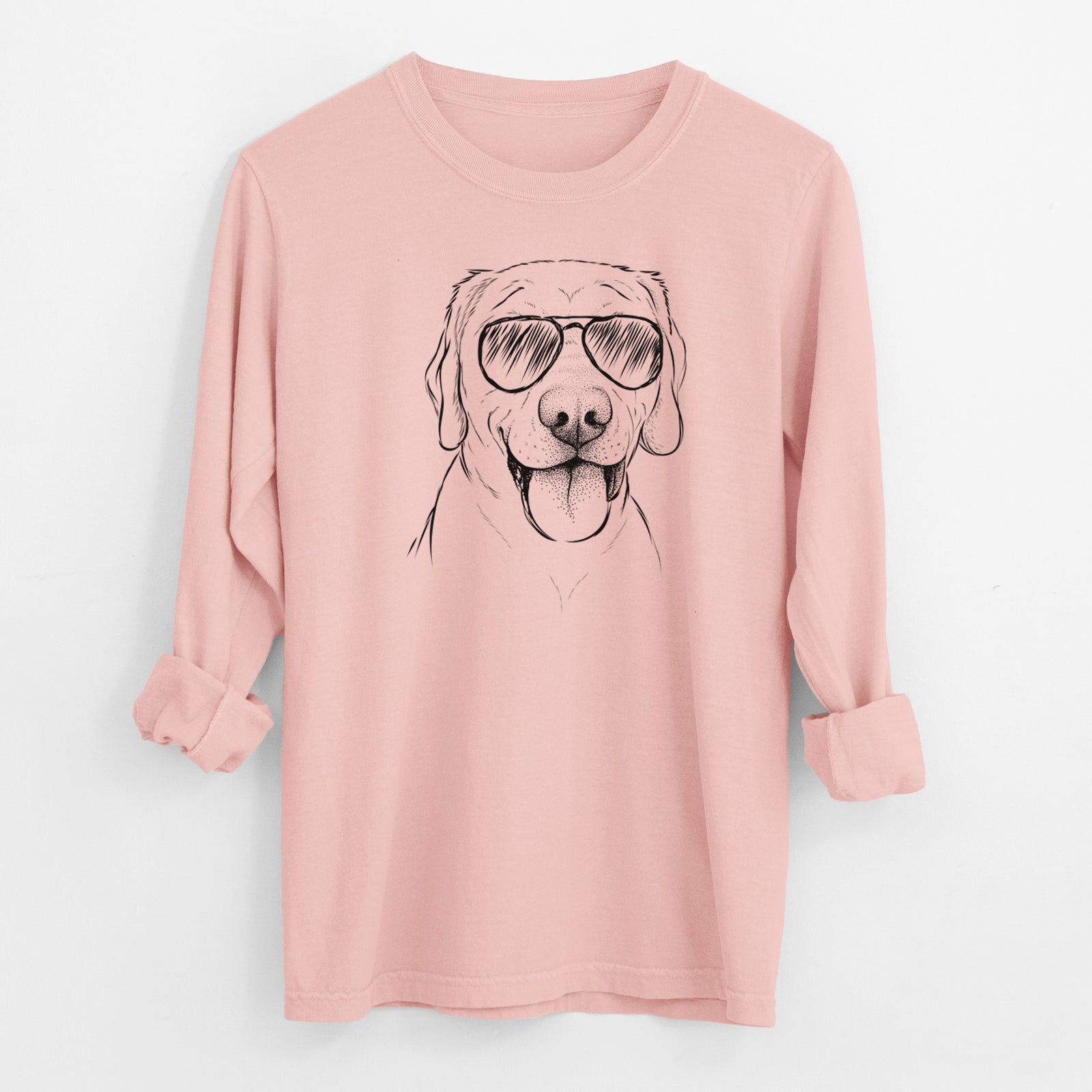 Aviator Klay the Labrador Retriever - Men's Heavyweight 100% Cotton Long Sleeve