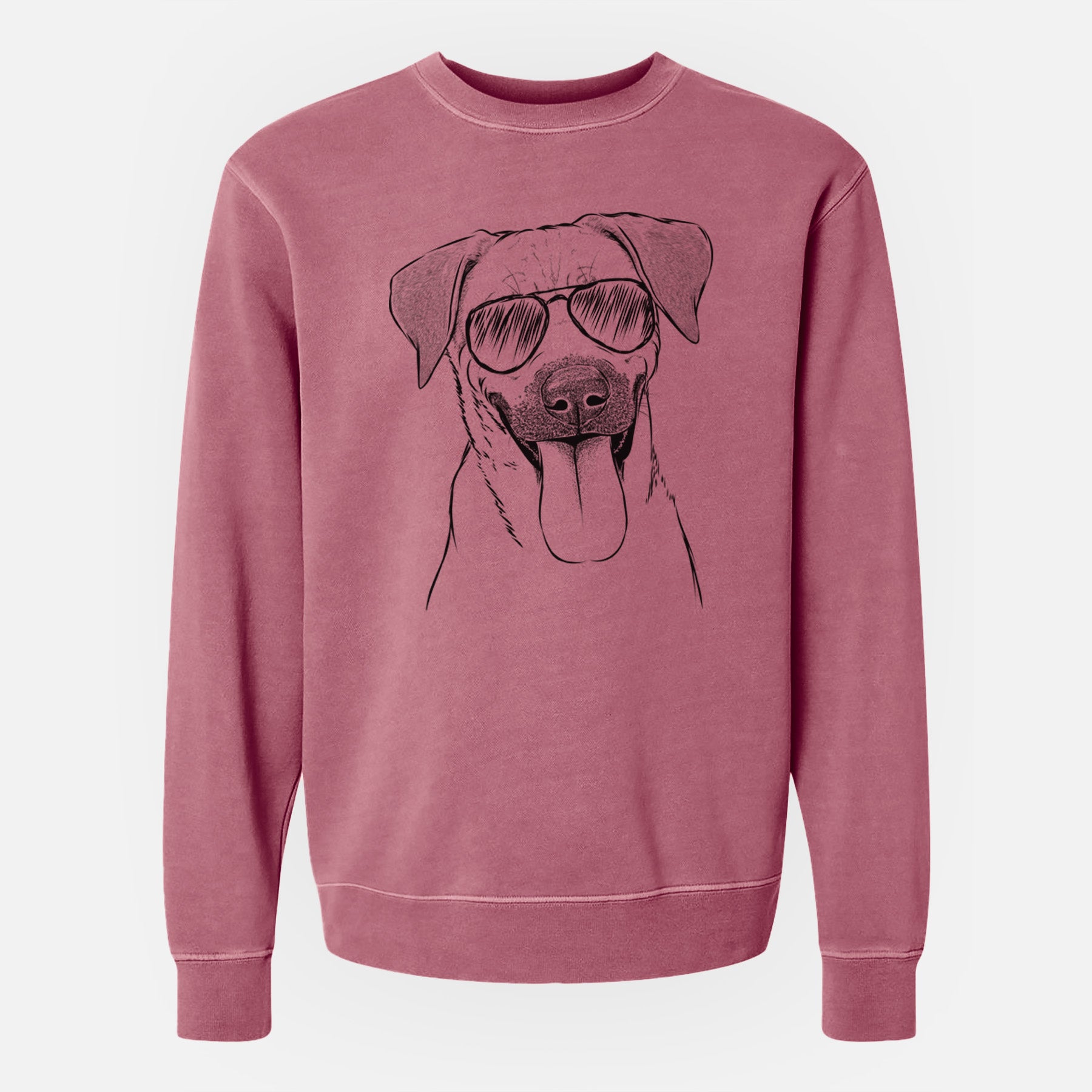 Aviator Koda the Black Mouth Cur - Unisex Pigment Dyed Crew Sweatshirt