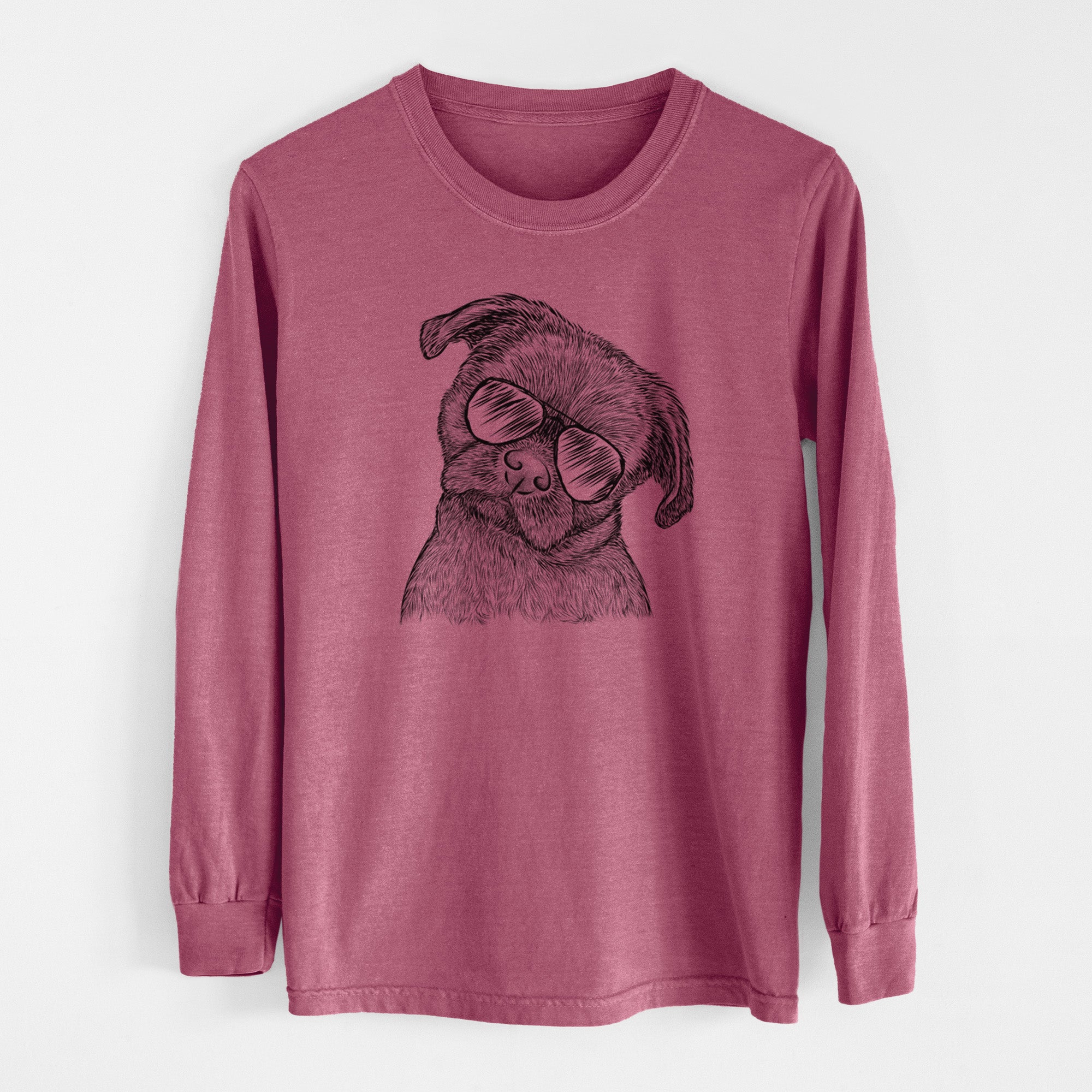 Aviator Koko the Shih Tzu - Men's Heavyweight 100% Cotton Long Sleeve