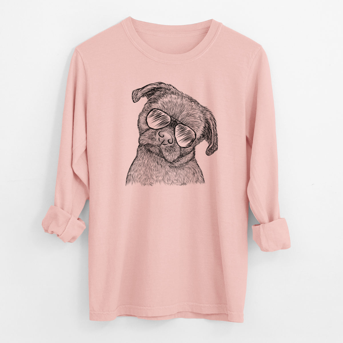 Aviator Koko the Shih Tzu - Men's Heavyweight 100% Cotton Long Sleeve