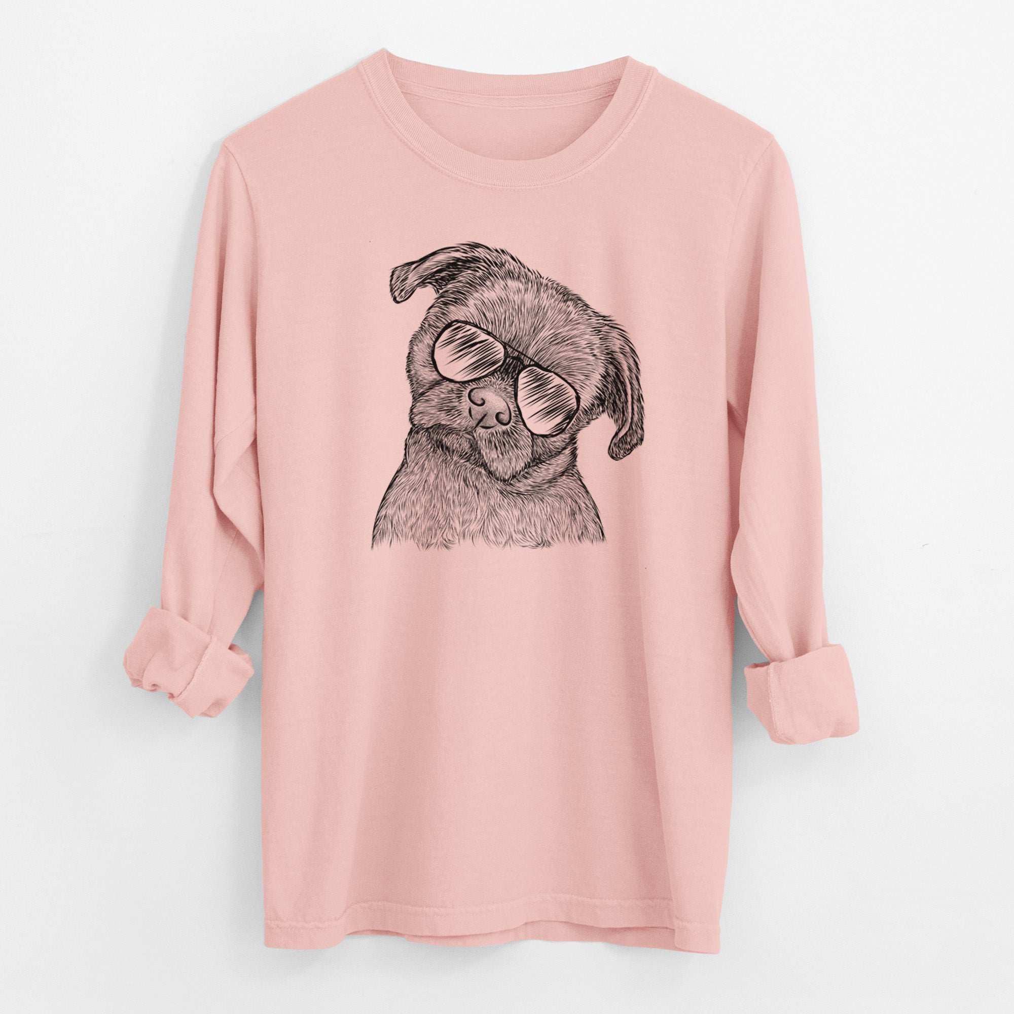 Aviator Koko the Shih Tzu - Men's Heavyweight 100% Cotton Long Sleeve