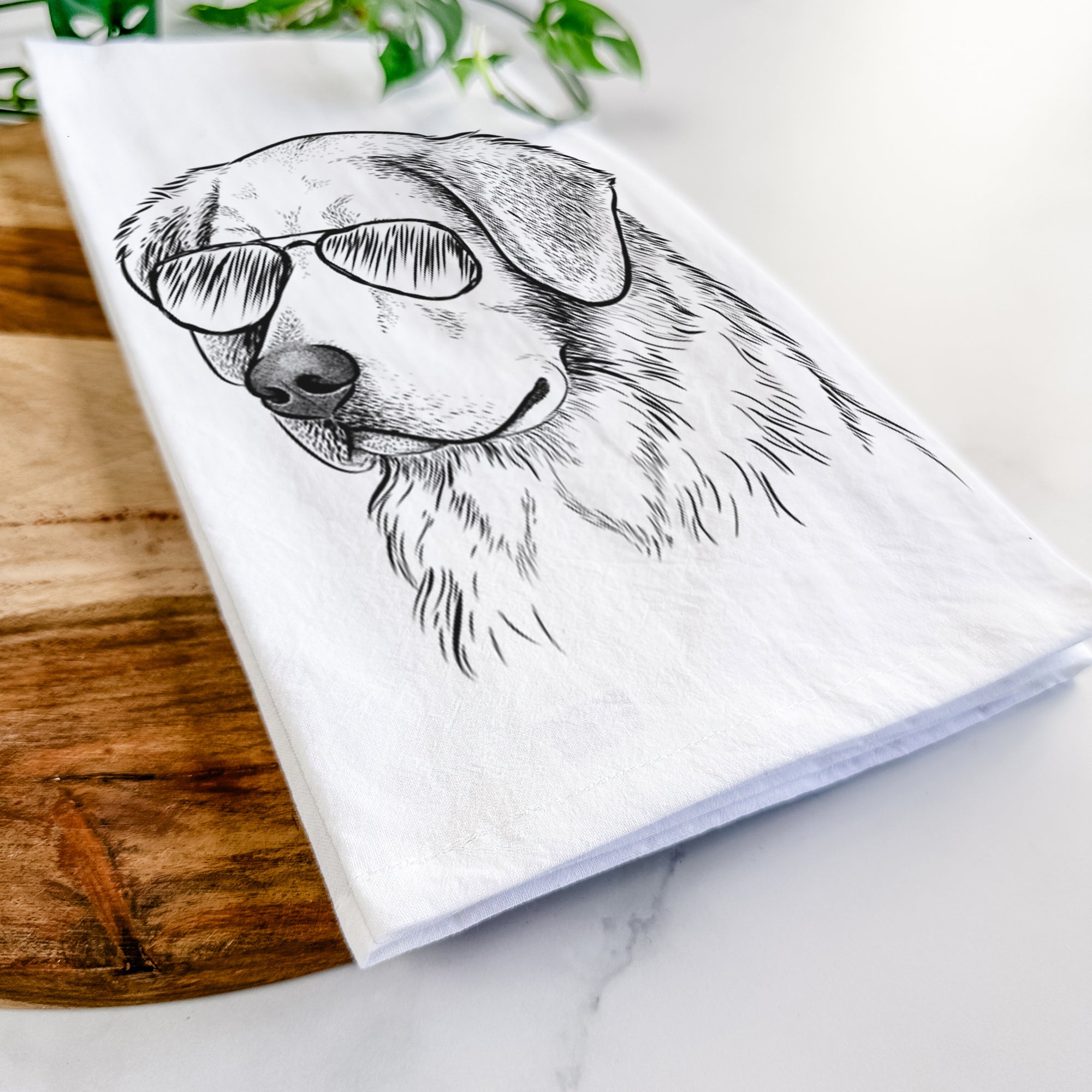 Kula the Golden Retriever Tea Towel