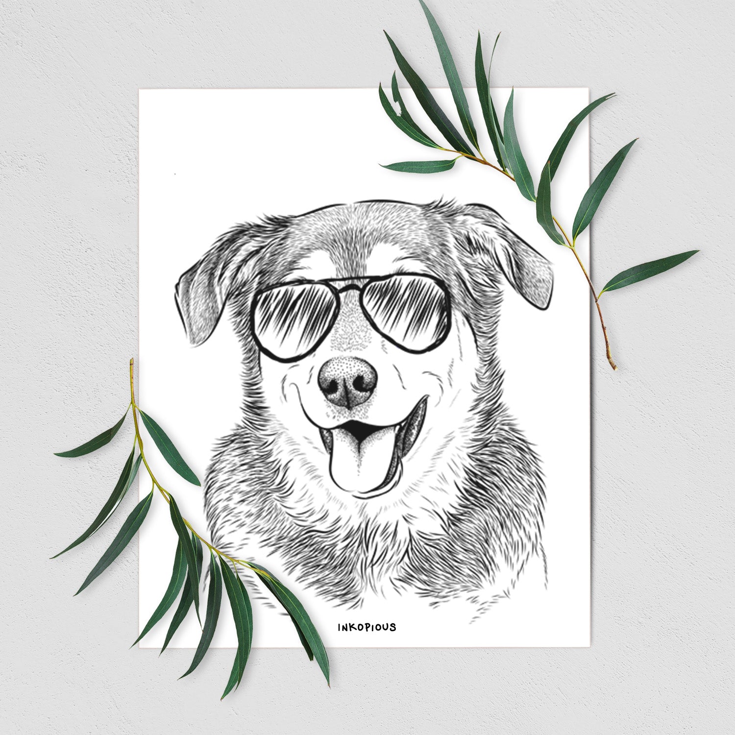 Lance the Lab/Shepherd Mix Art Print