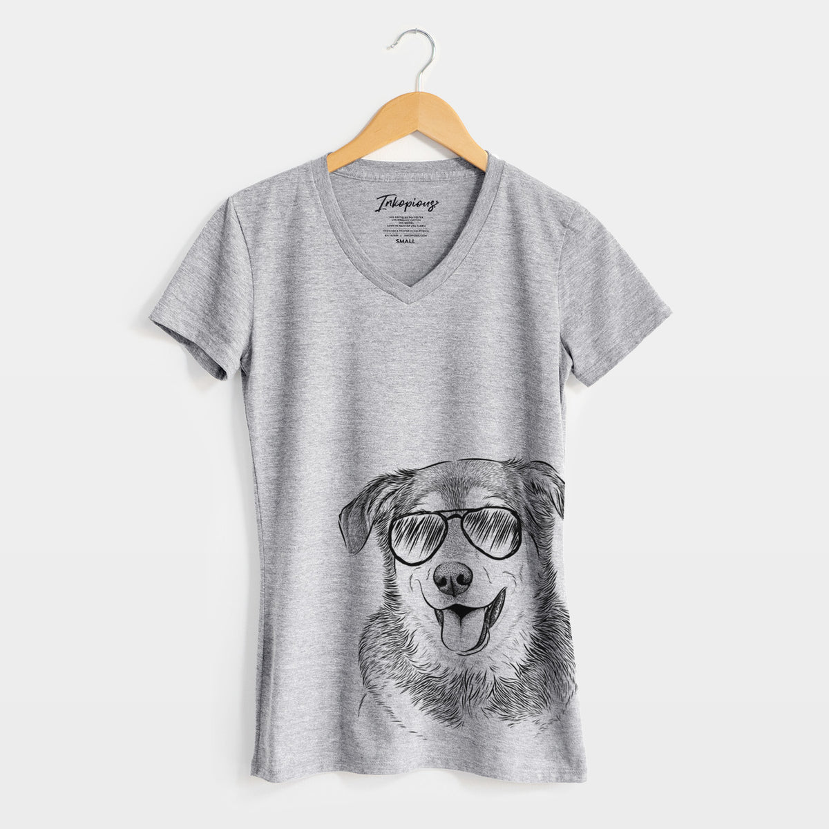 Aviator Lance the Lab/Shepherd Mix - Women&#39;s V-neck Shirt