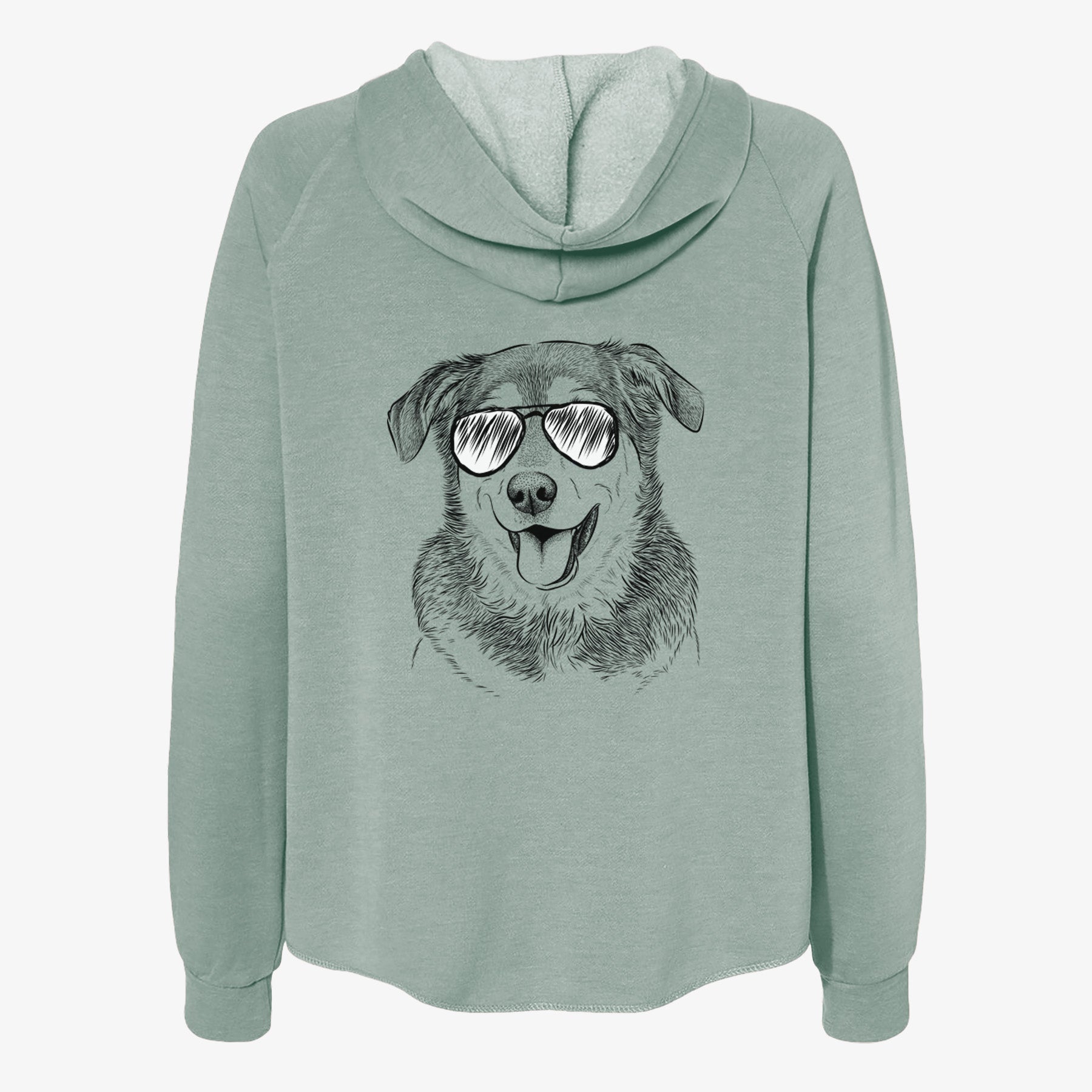 Lance the Lab/Shepherd Mix - Women's Cali Wave Zip-Up Sweatshirt