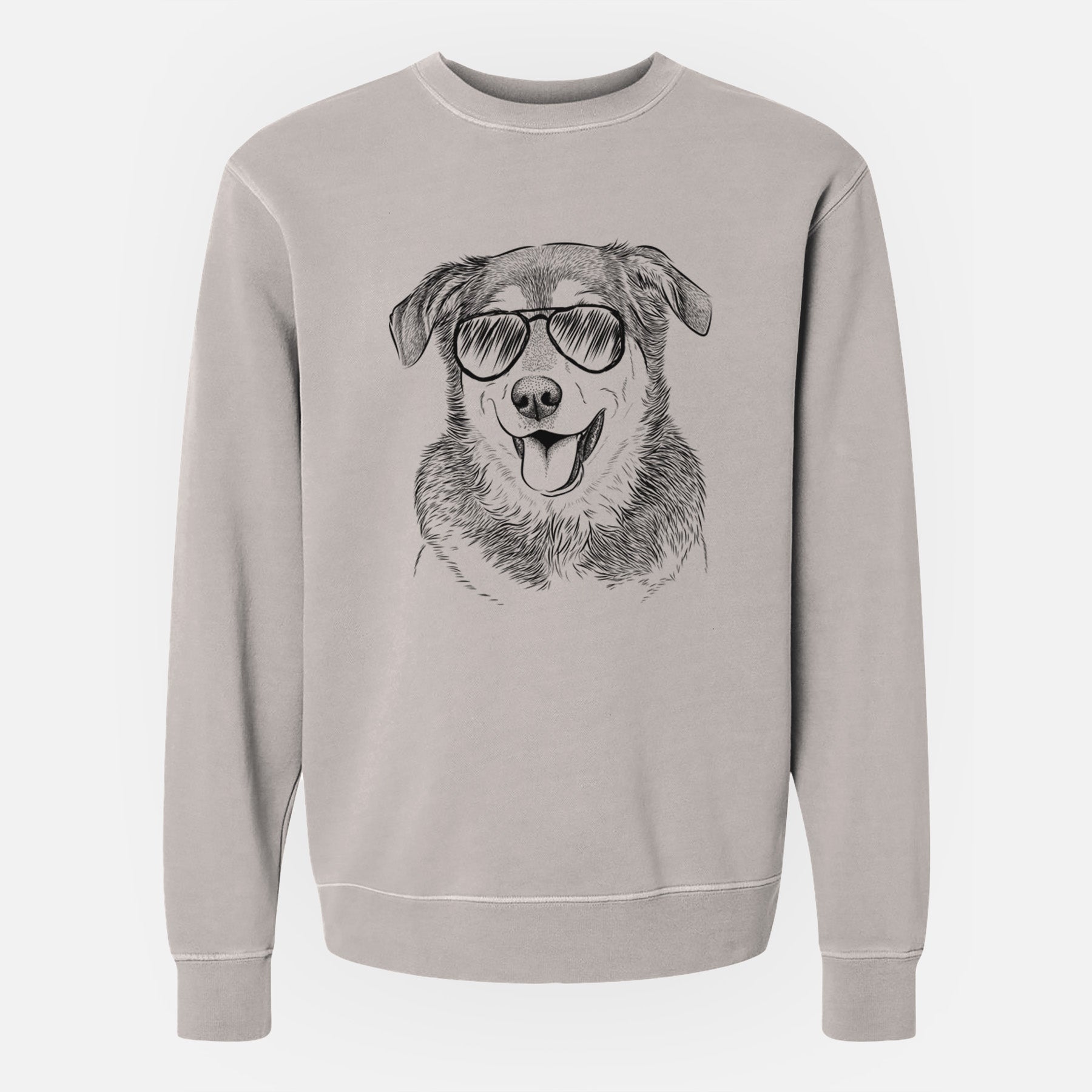 Aviator Lance the Lab/Shepherd Mix - Unisex Pigment Dyed Crew Sweatshirt