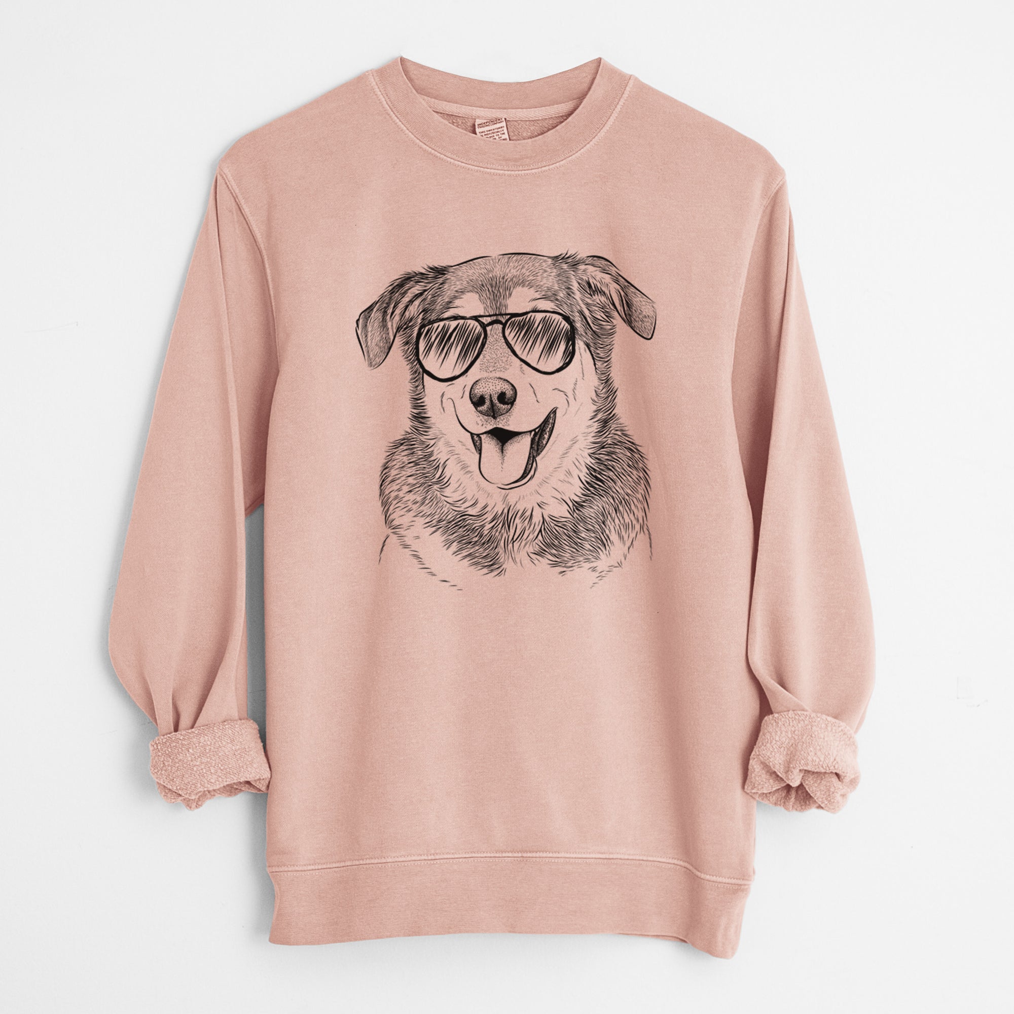 Aviator Lance the Lab/Shepherd Mix - Unisex Pigment Dyed Crew Sweatshirt