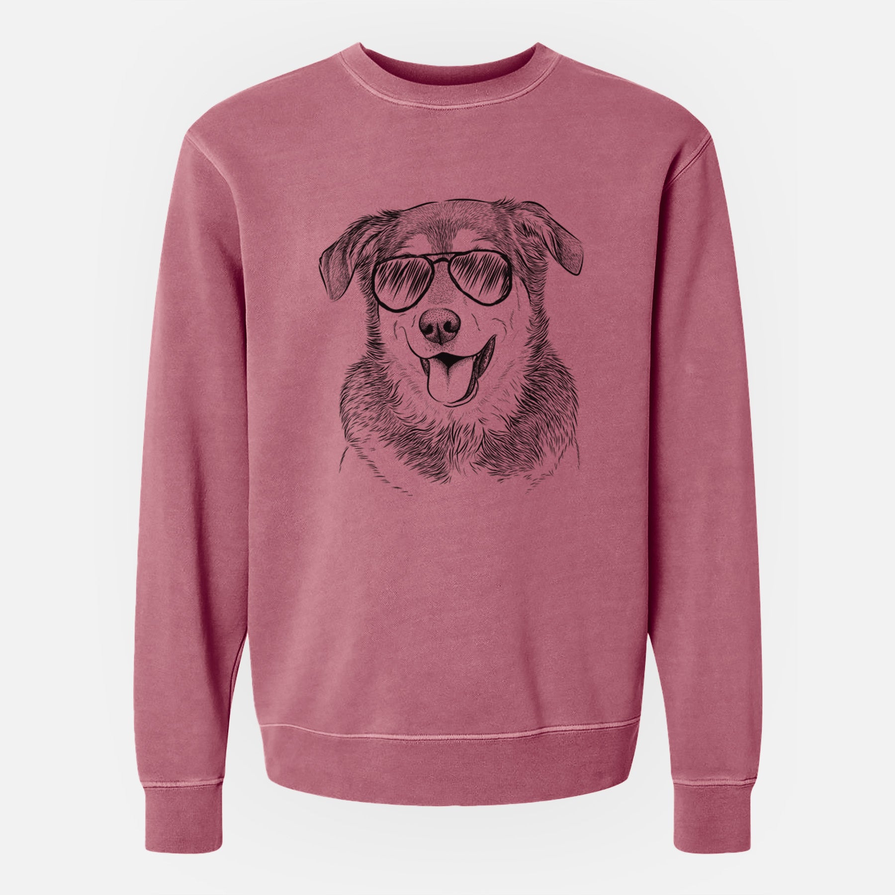 Aviator Lance the Lab/Shepherd Mix - Unisex Pigment Dyed Crew Sweatshirt