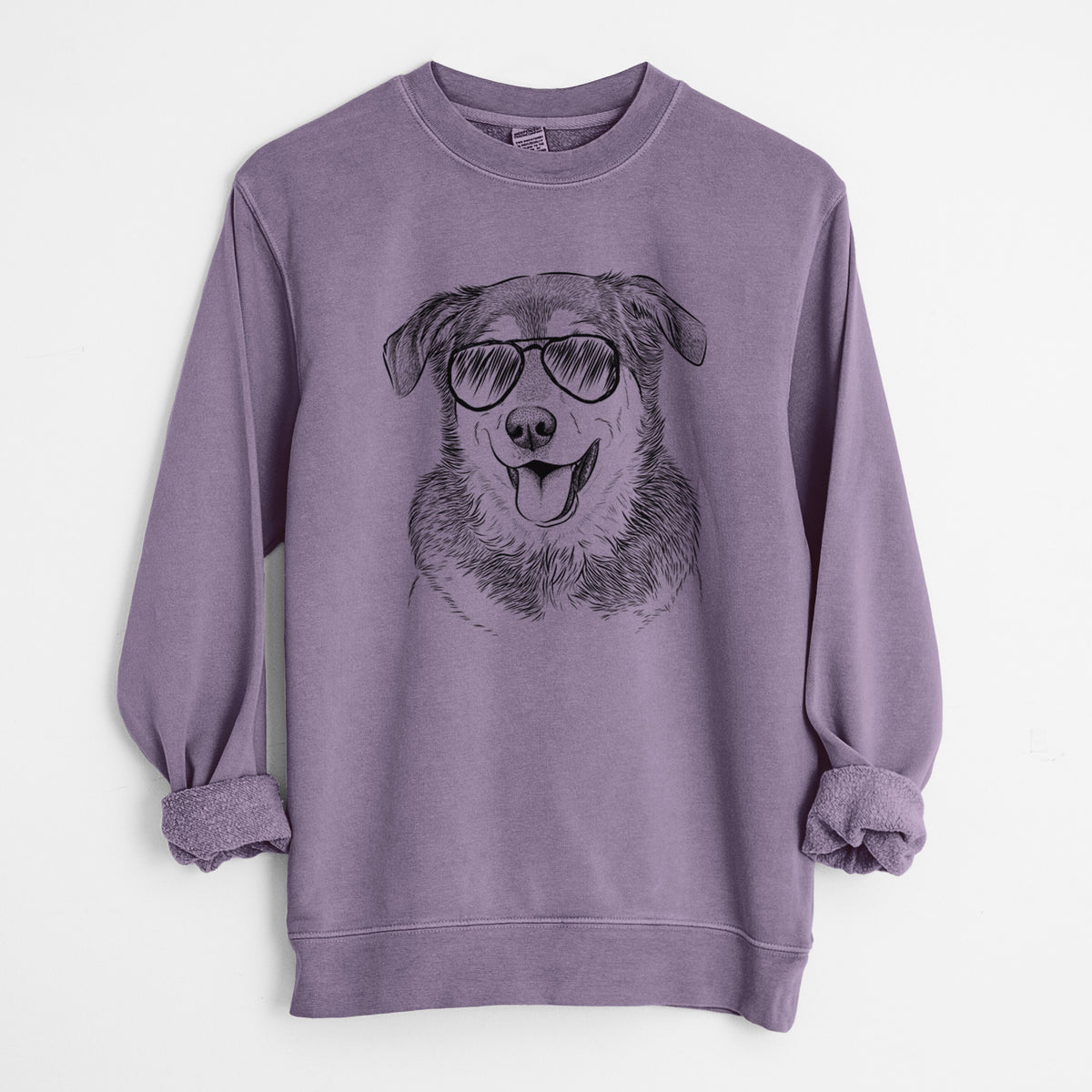 Aviator Lance the Lab/Shepherd Mix - Unisex Pigment Dyed Crew Sweatshirt