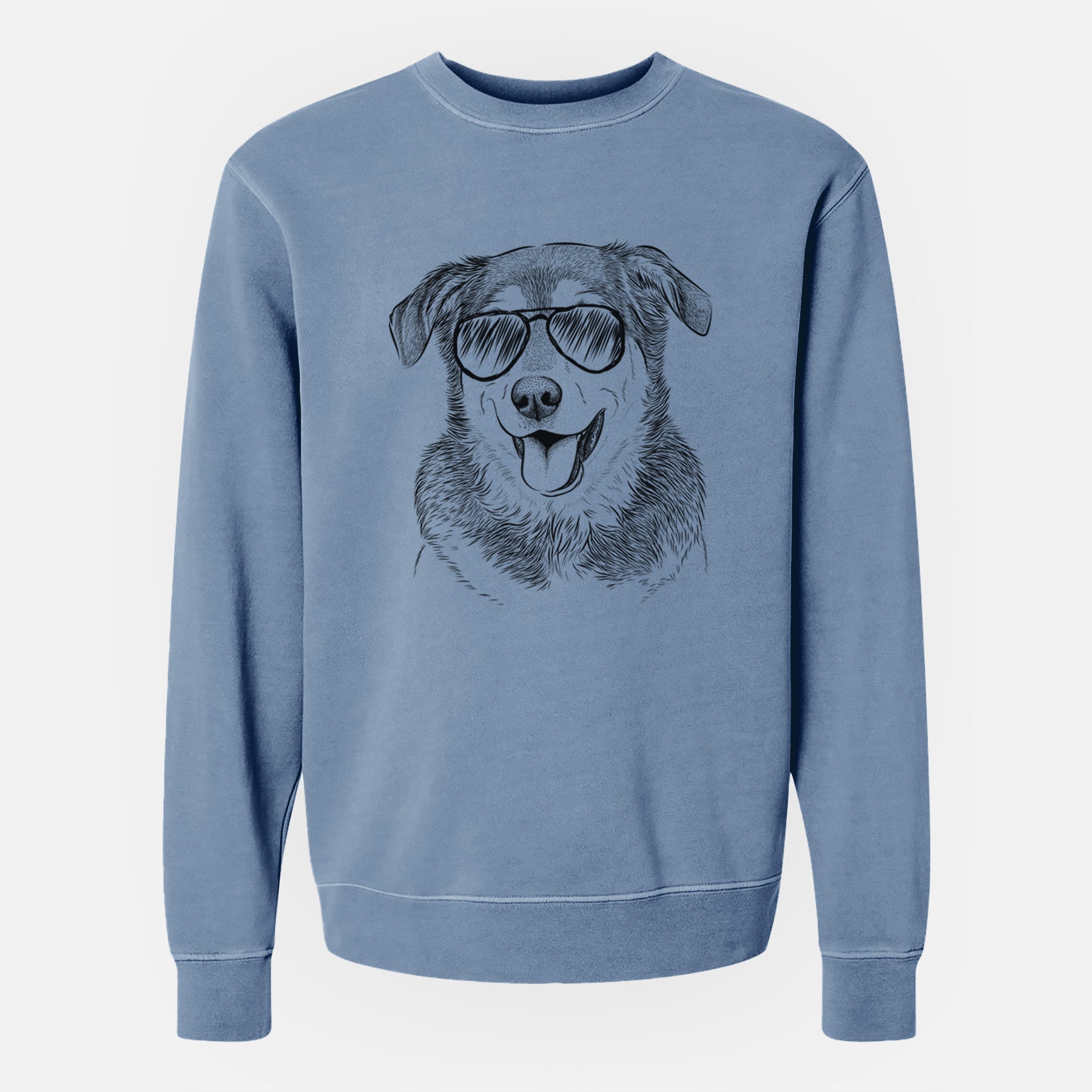 Aviator Lance the Lab/Shepherd Mix - Unisex Pigment Dyed Crew Sweatshirt