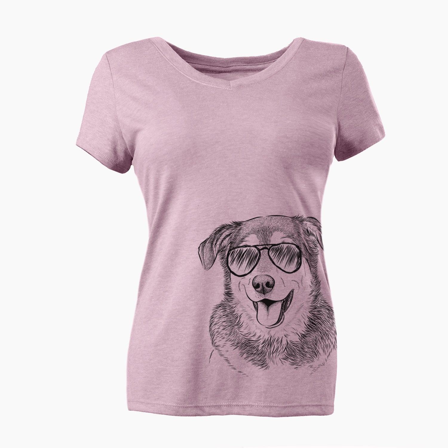 Aviator Lance the Lab/Shepherd Mix - Women's V-neck Shirt